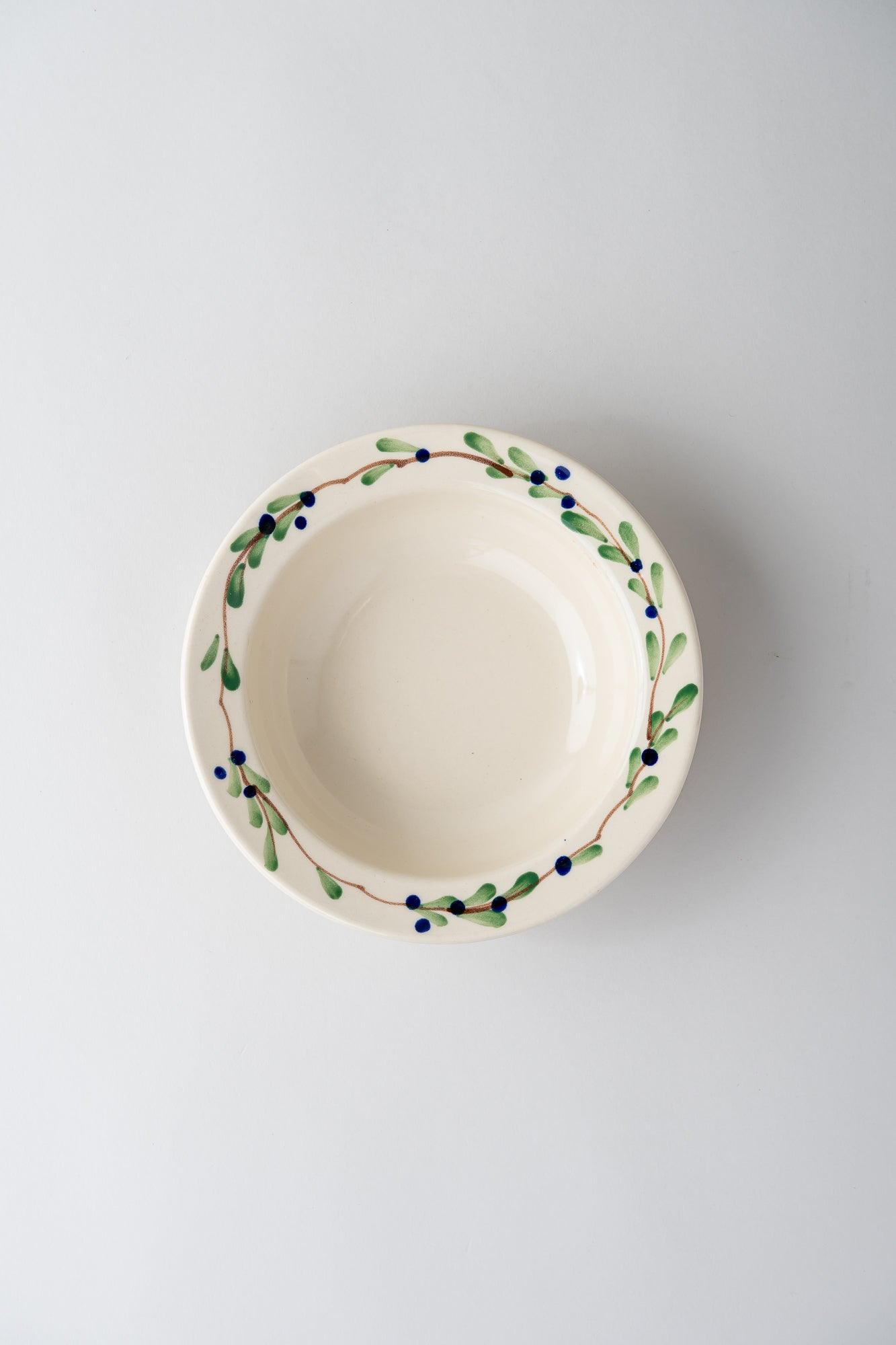 June Hand Painted Stoneware Bowl - Blueberry