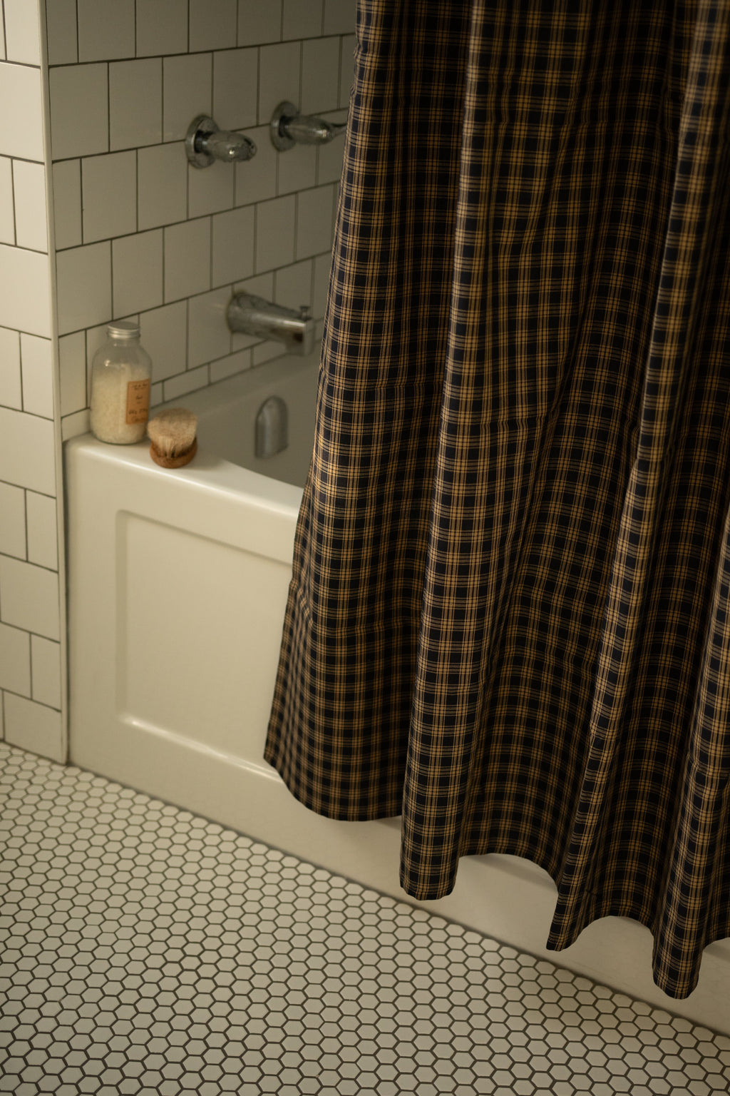 June Sturbridge Shower Curtain - Navy