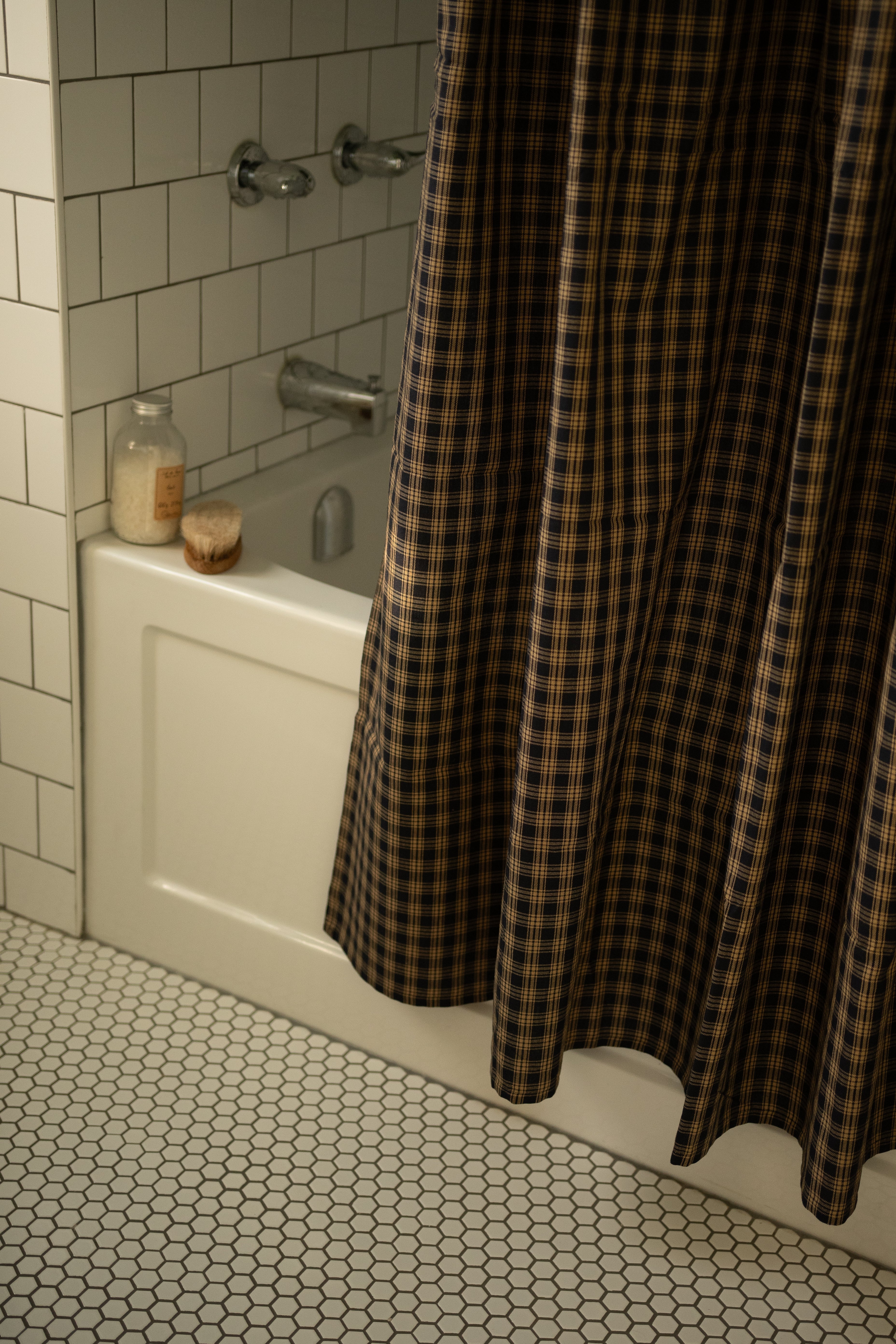 June Sturbridge Shower Curtain - Navy