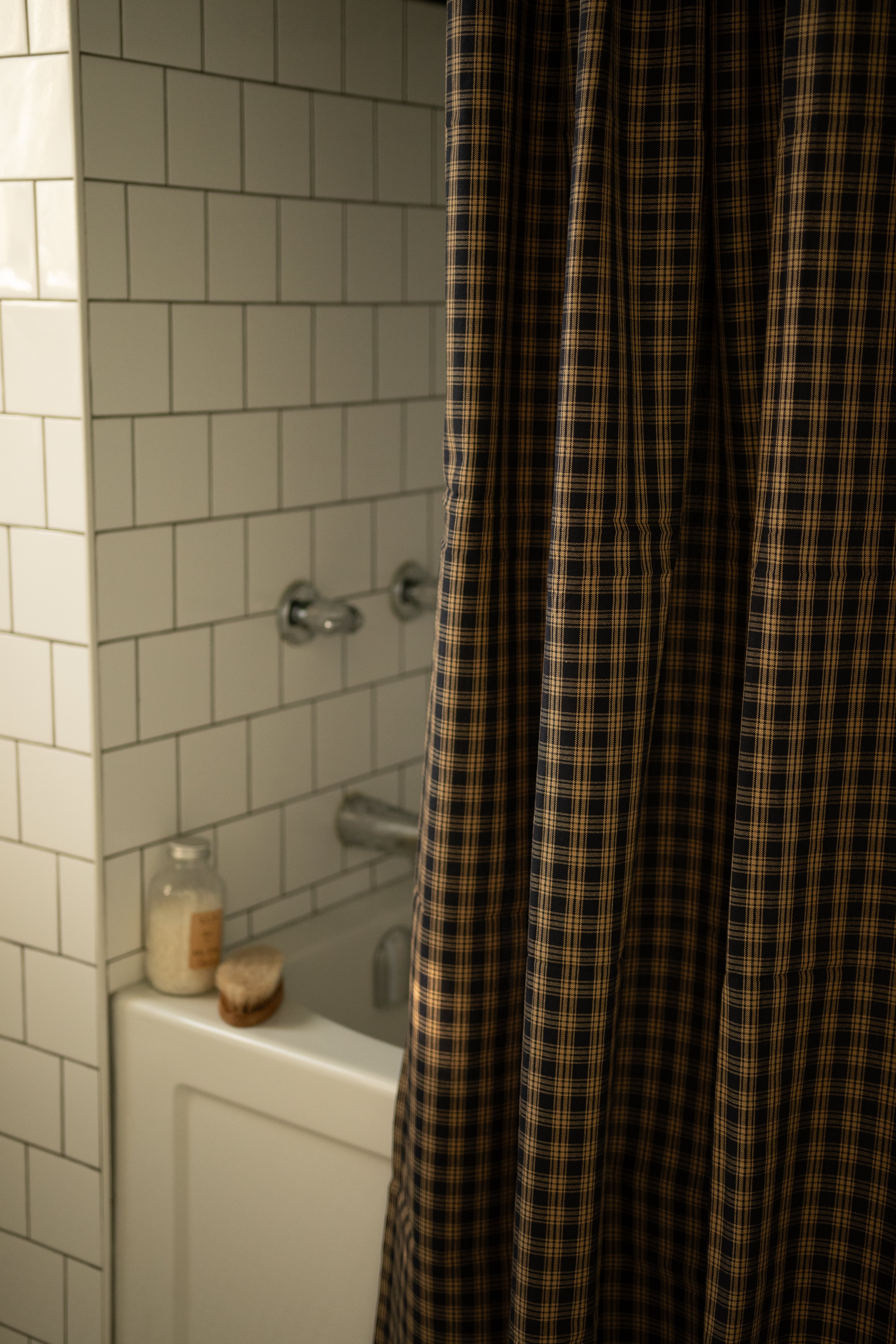 June Sturbridge Shower Curtain - Navy