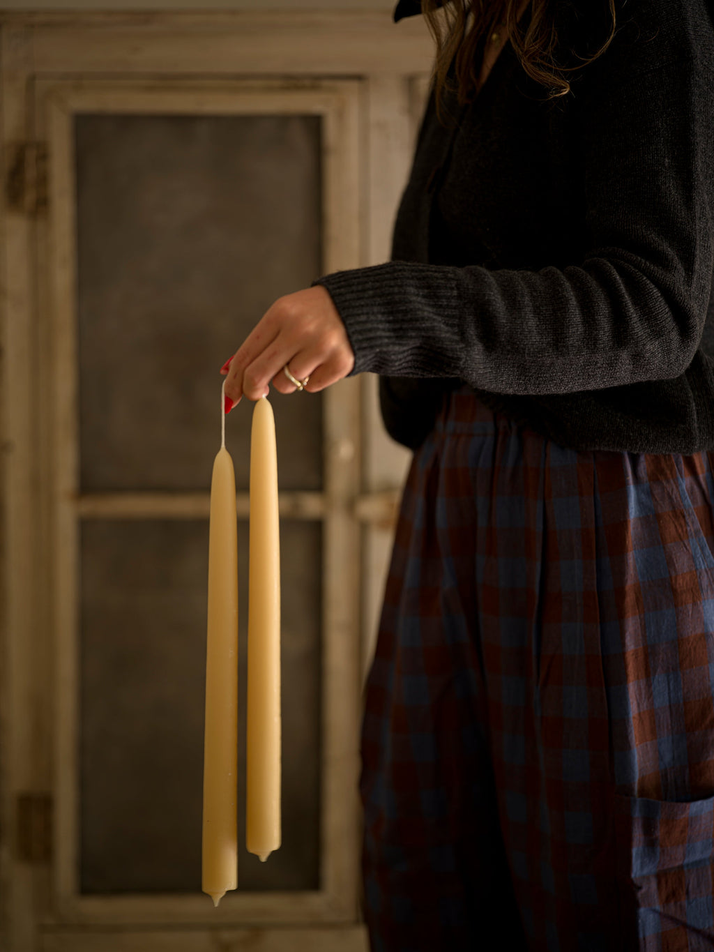 beeswax taper candles 12 inch - set of two