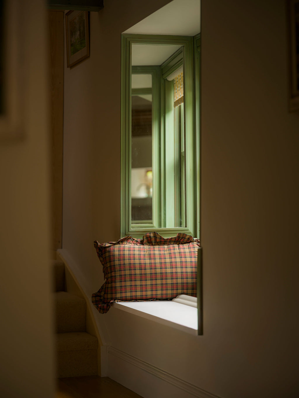 Cotton Throw Cushion - Woodland Plaid