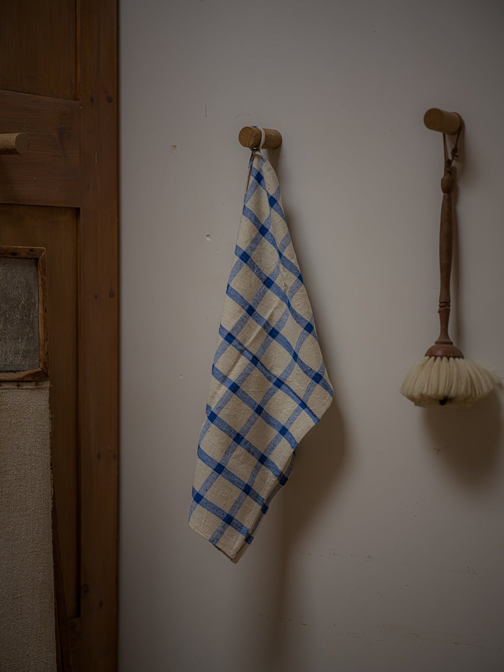 June Organic Cotton Tea Towel - Blue Check