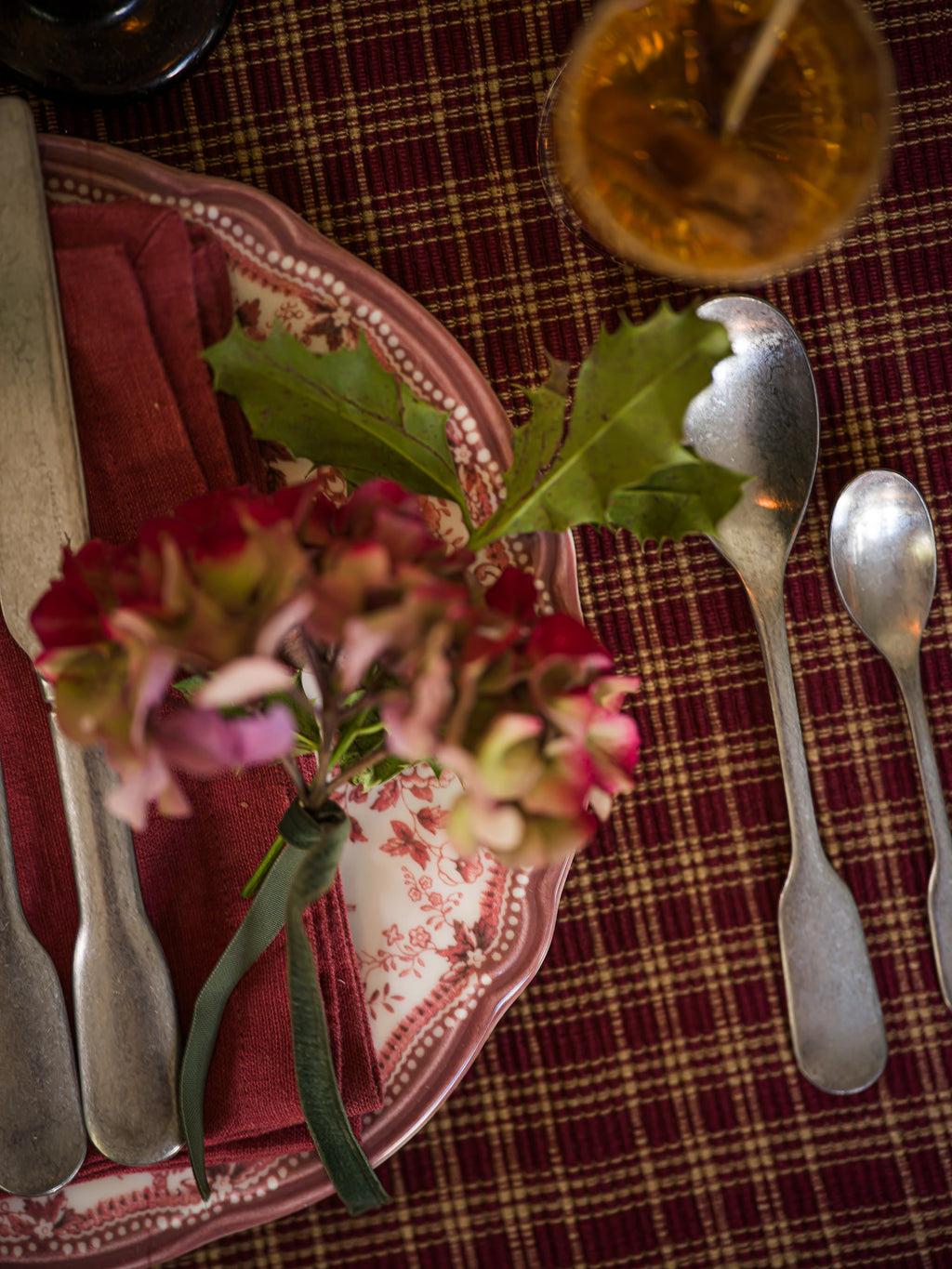 June Cotton Placemat and Napkin Set - Nutmeg