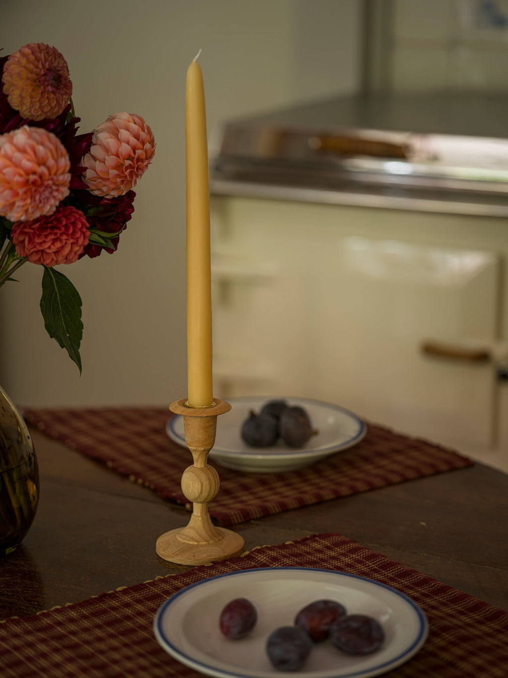 June beeswax taper candles 12 inch - set of two