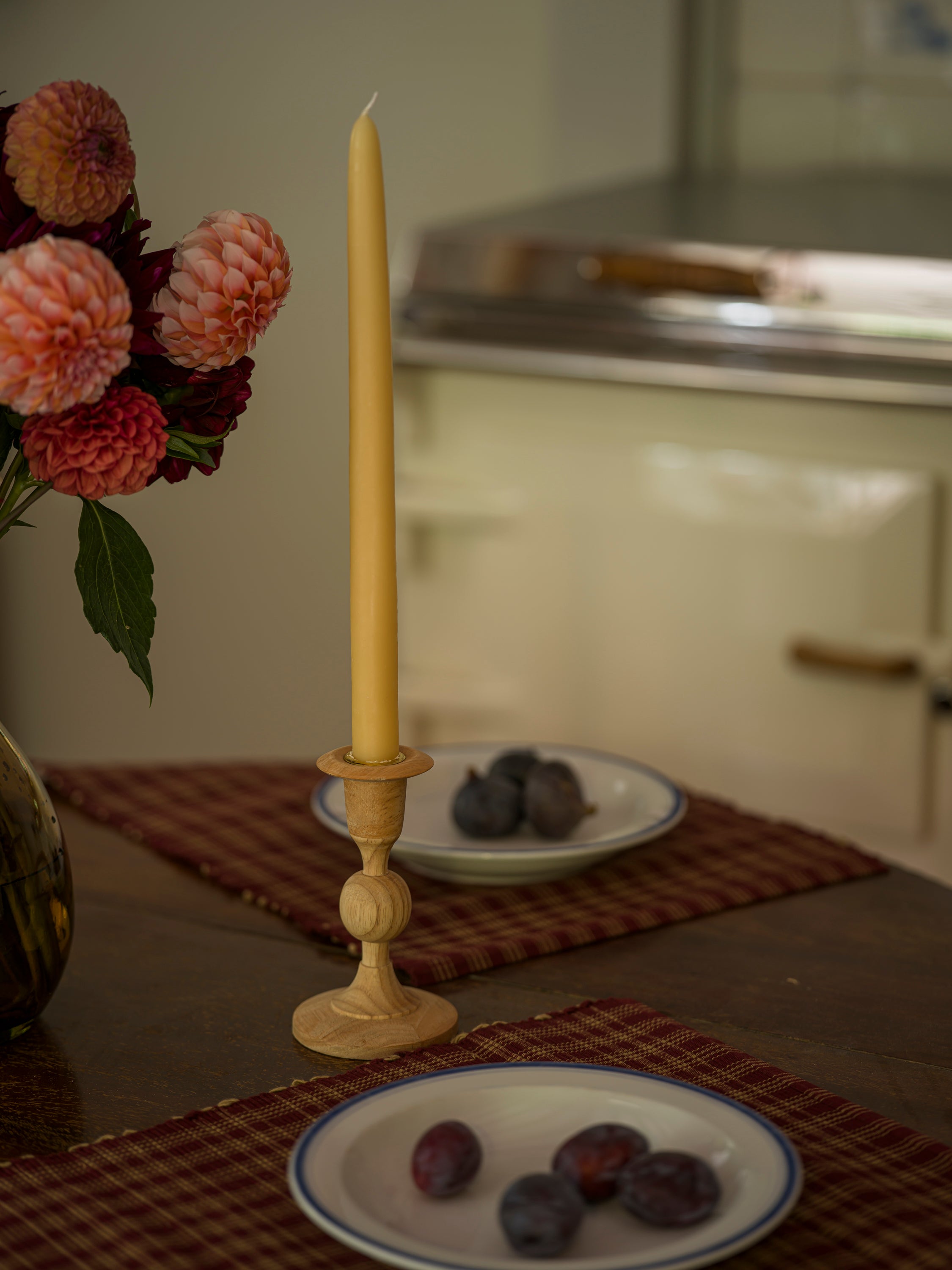 June beeswax taper candles 12 inch - set of two