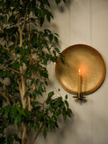 Round Brass Candle Sconce