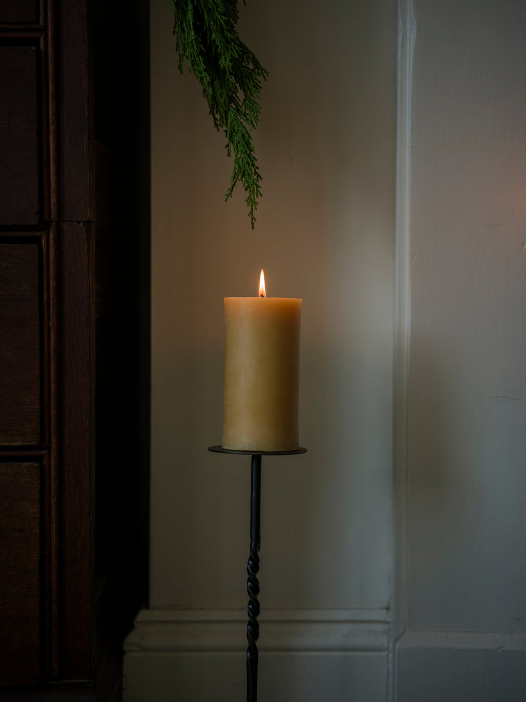 June Wrought Iron Pillar Candle Holder