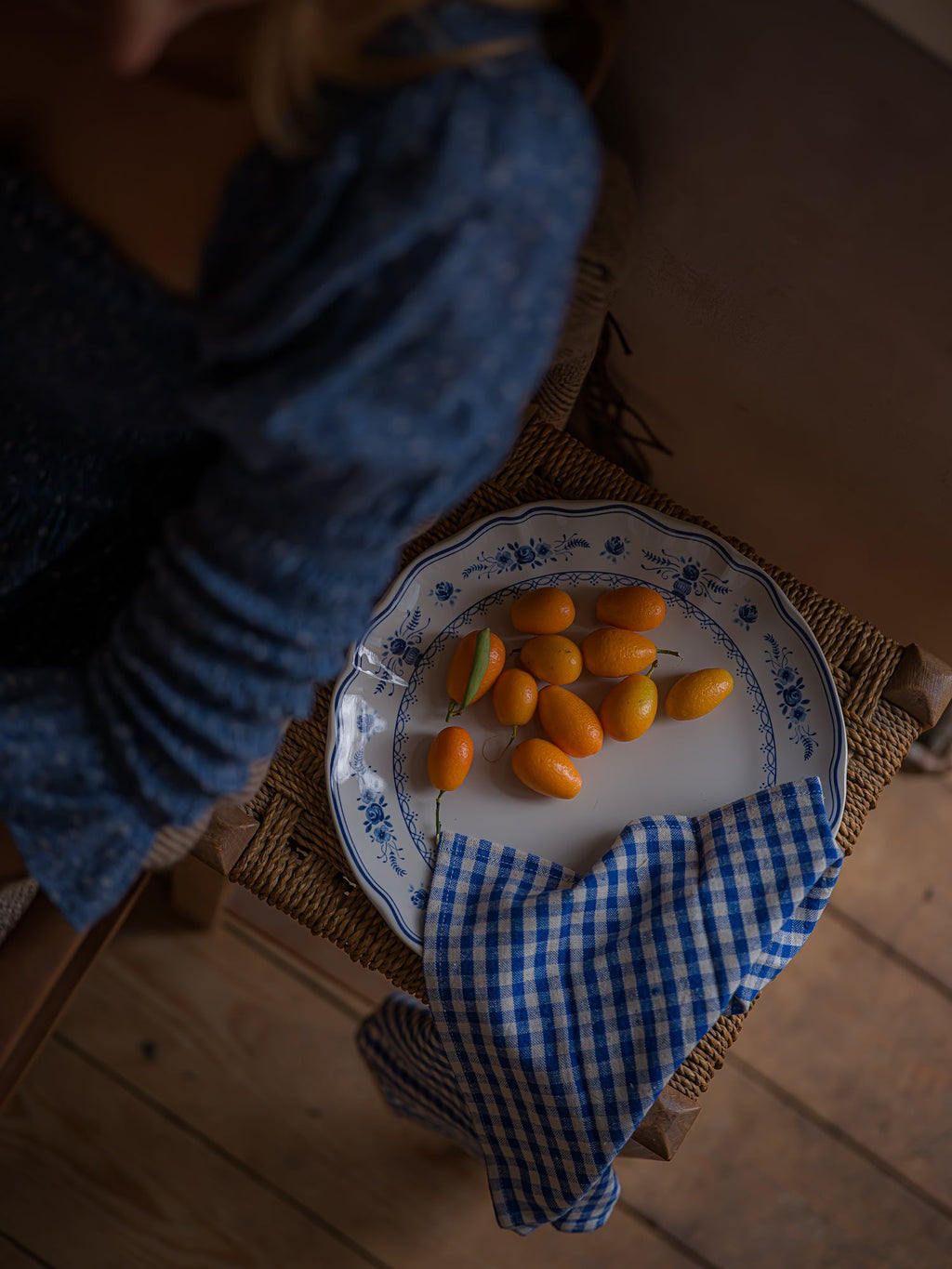 June Organic Cotton Napkins - Blue Check