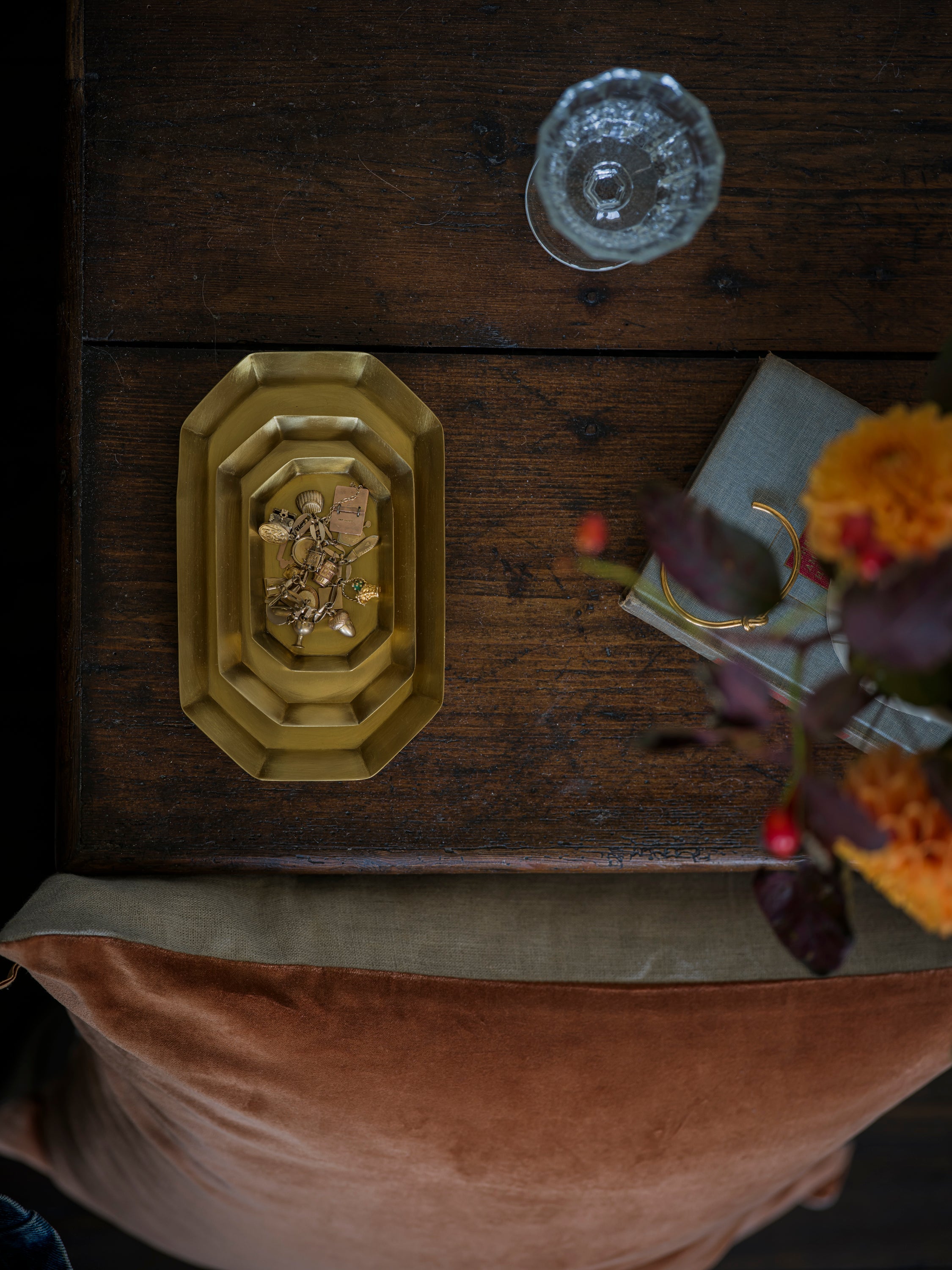 June Brass Octagonal Dish - Long - Medium