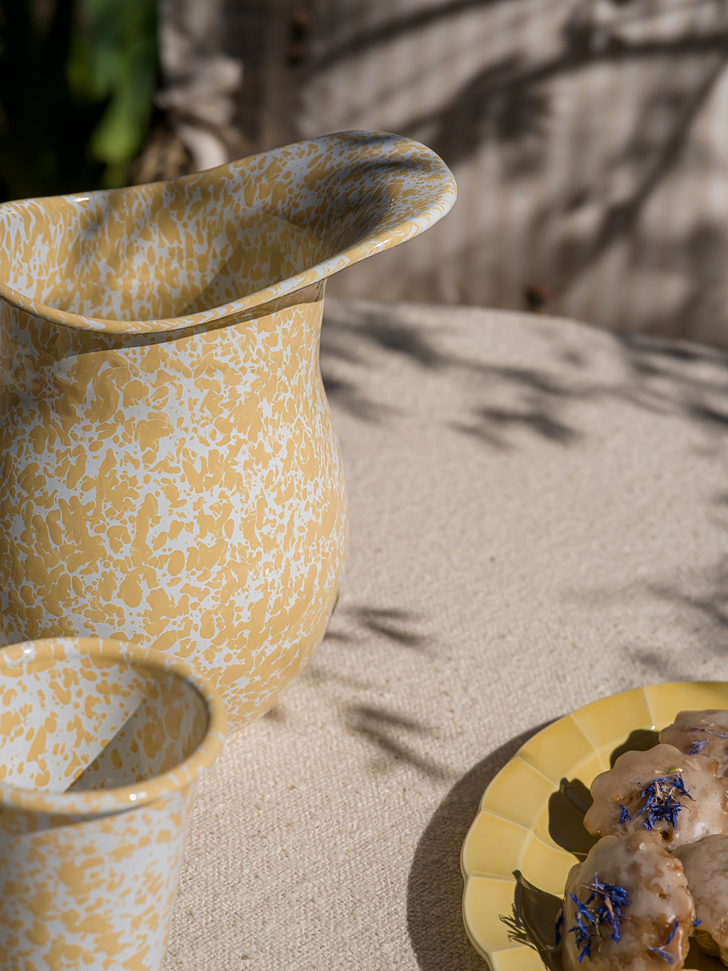 June Enamel Splatterware Pitcher - Yellow