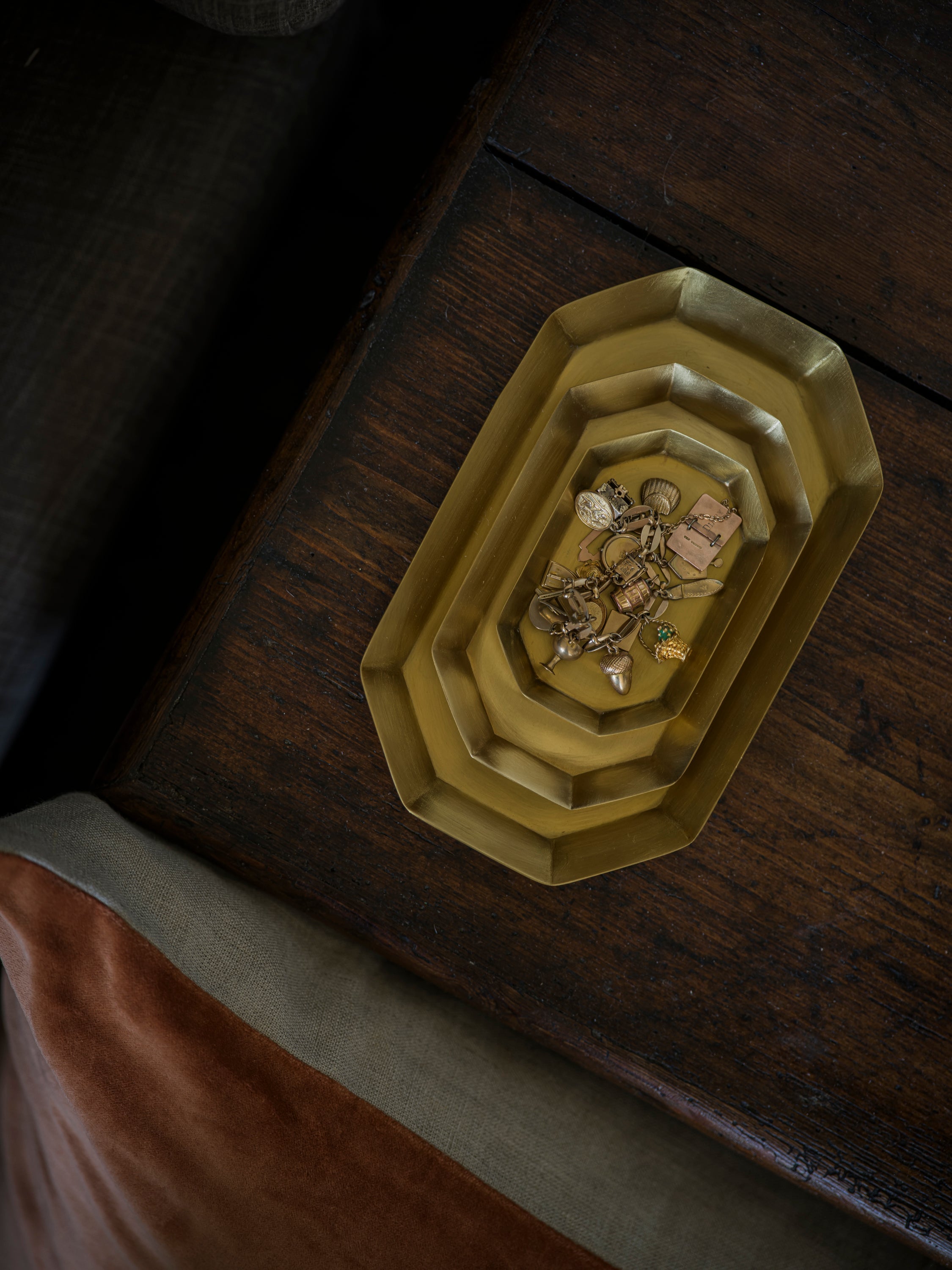 June Brass Octagonal Dish - Long - Mini
