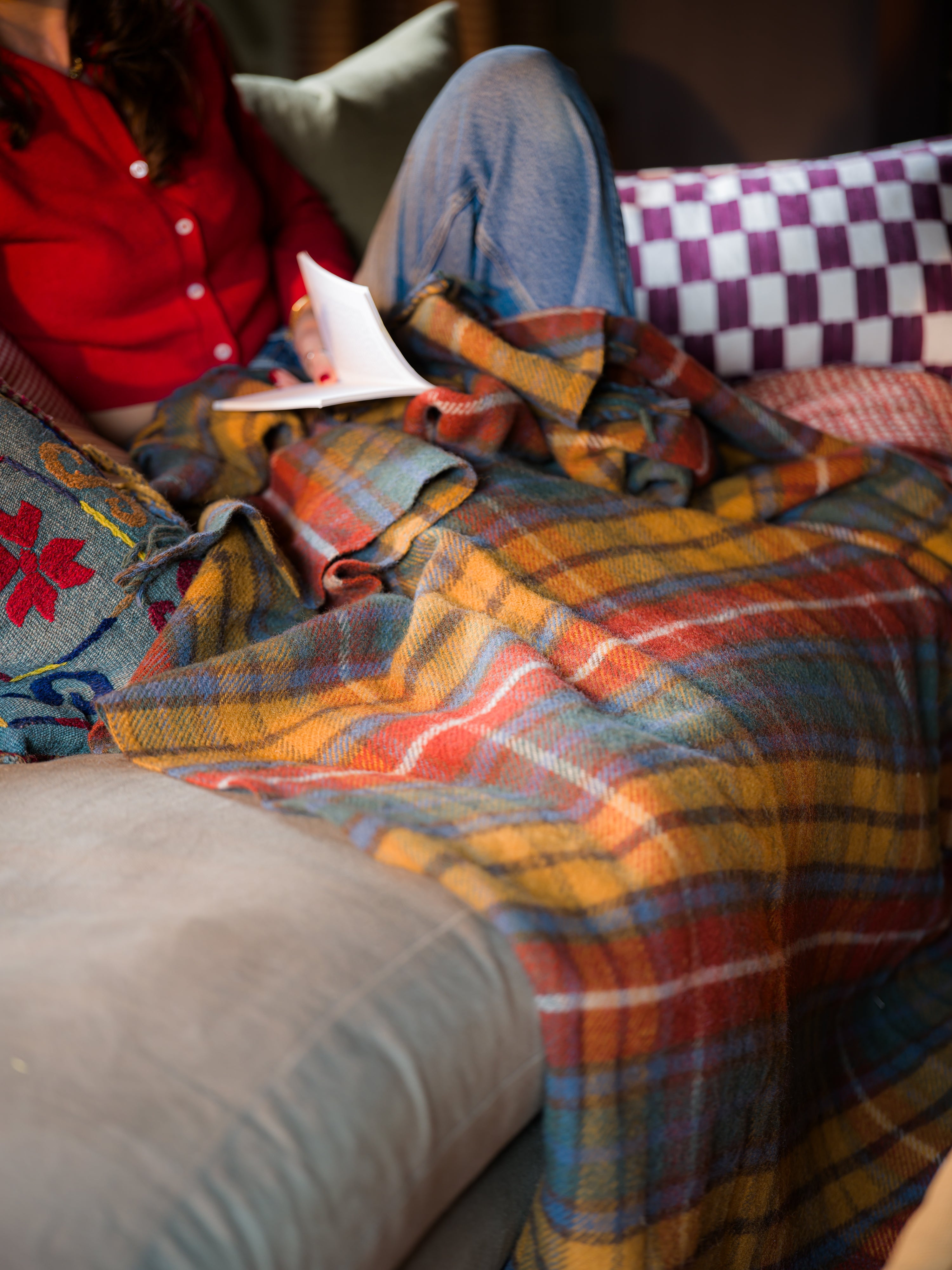 June Tartan Wool Blanket - Antique Buchanan