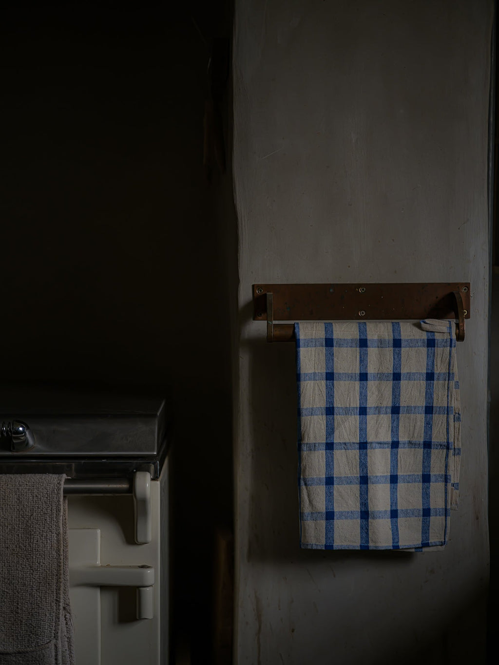 June Organic Cotton Tea Towel - Blue Check