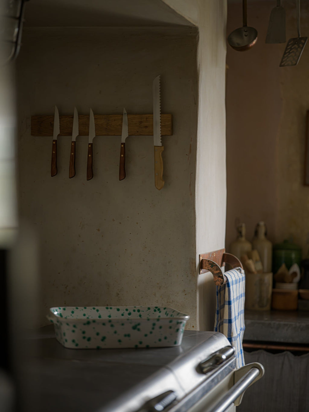 June Splatterware Rectangular Baker - Seafoam