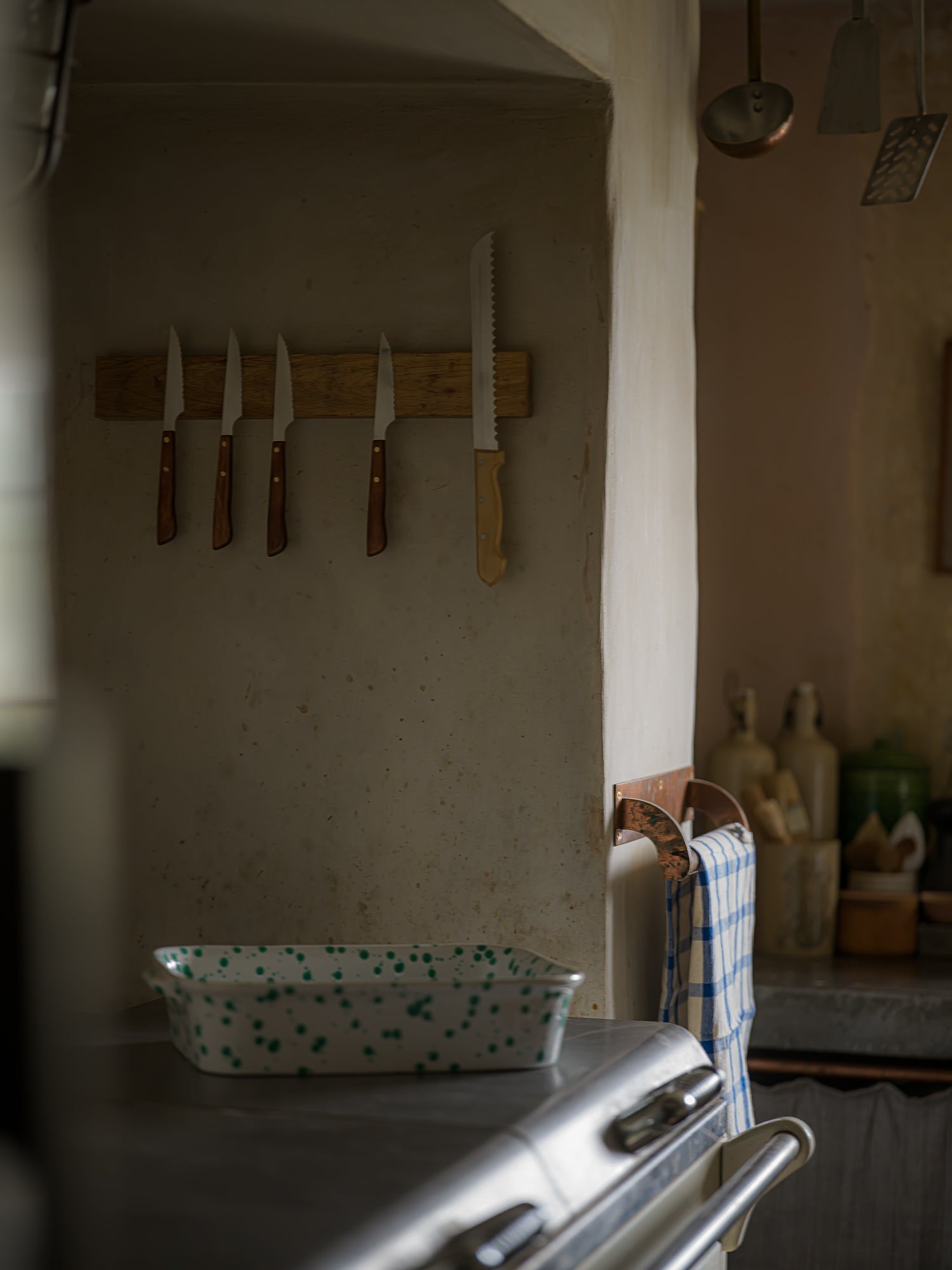 June Splatterware Rectangular Baker - Seafoam