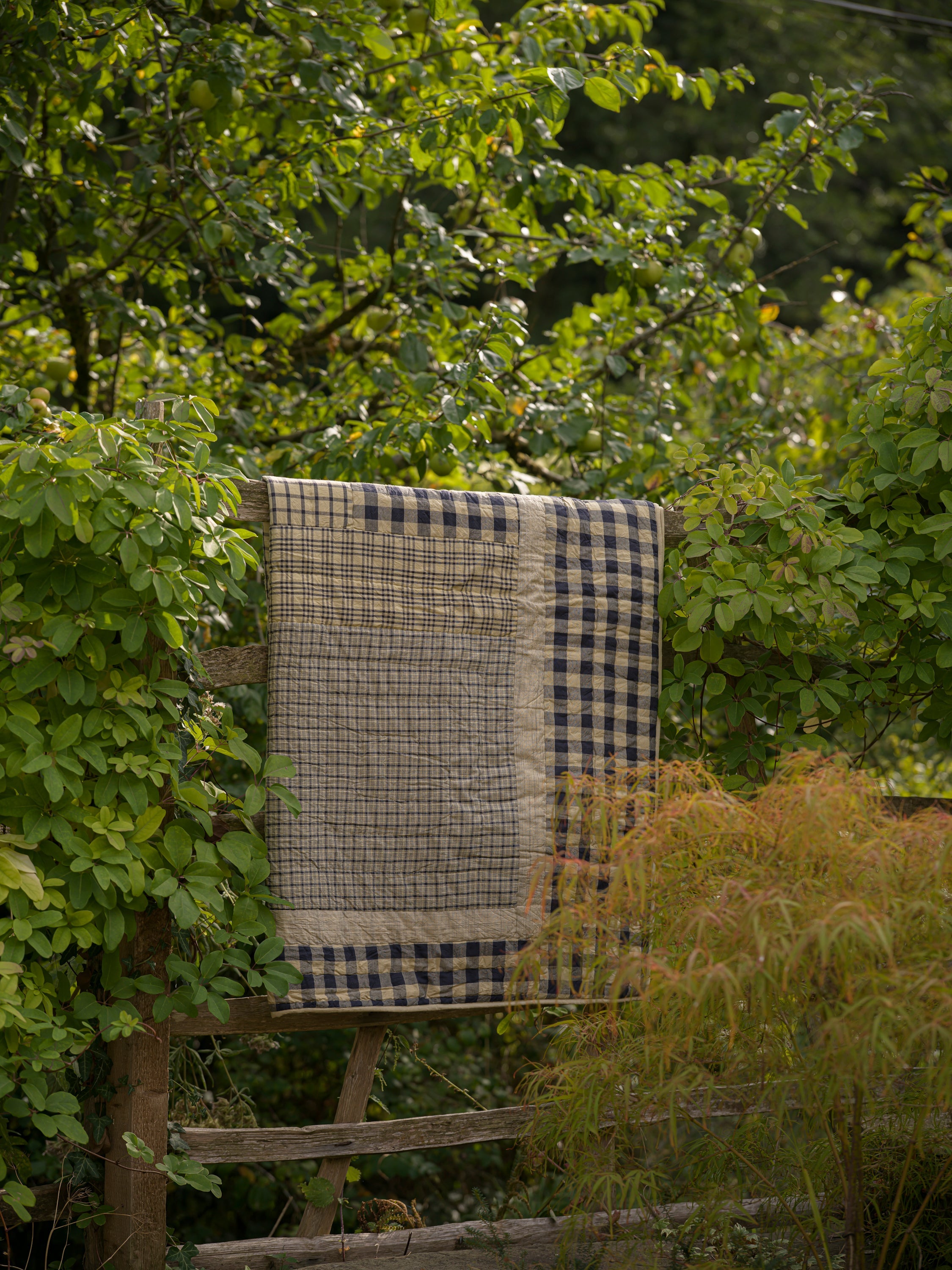 Heritage Patchwork Cotton Quilt - Navy