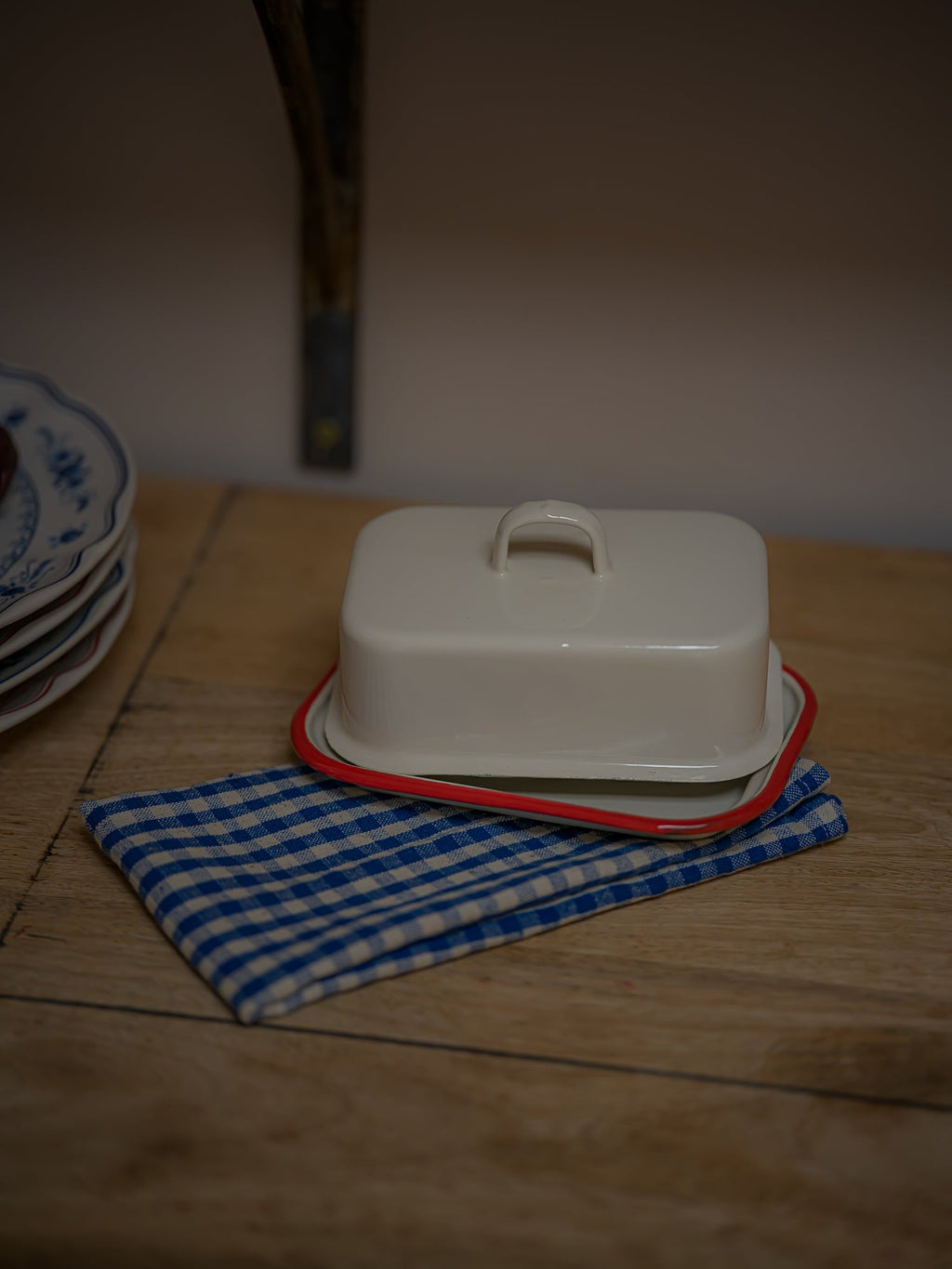 June Enamel Butter Dish - Bordeaux