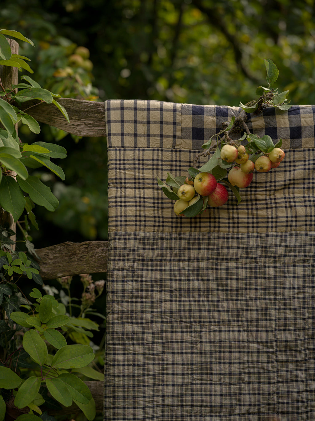June Heritage Patchwork Cotton Quilt - Navy