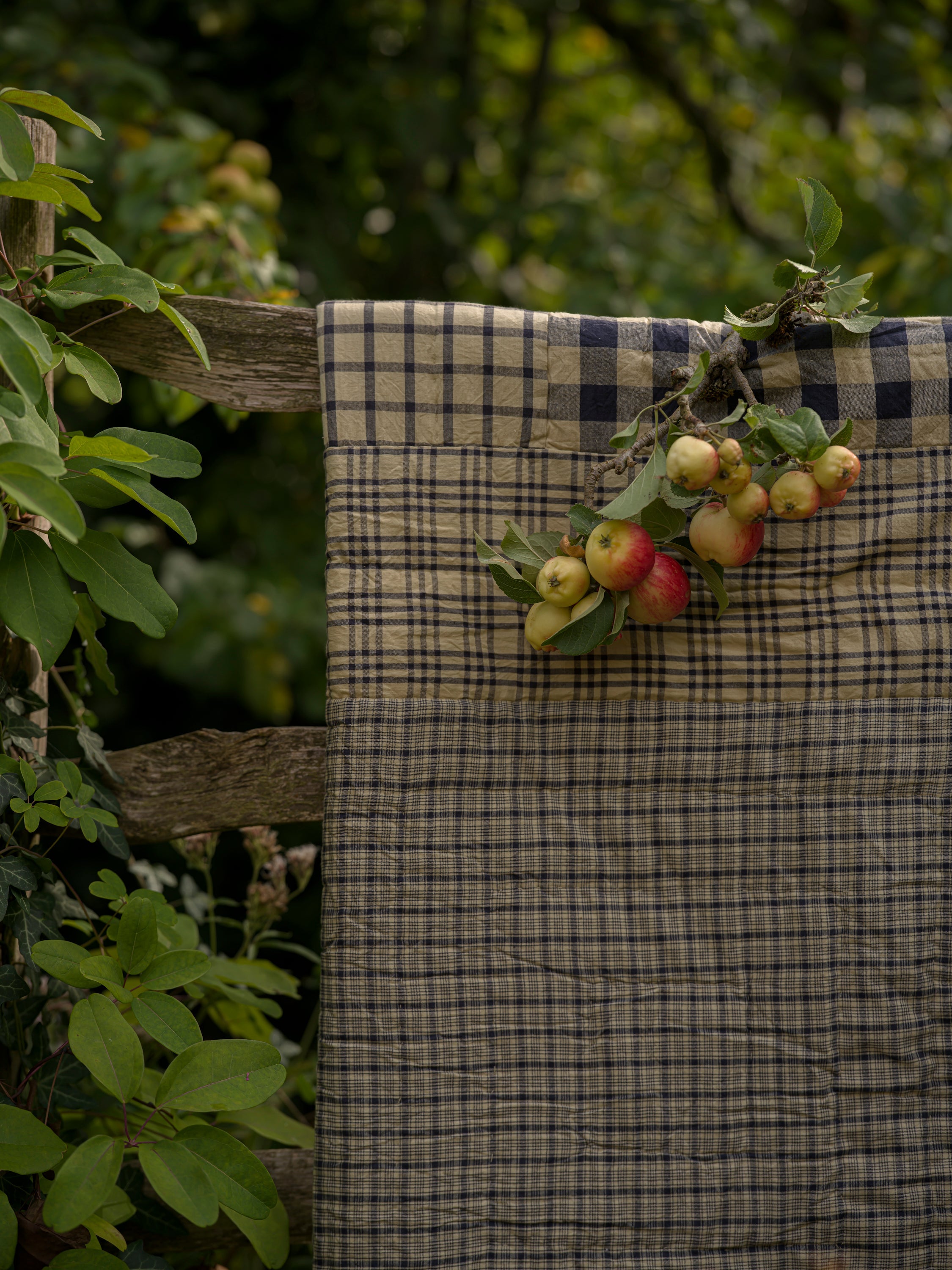 June Heritage Patchwork Cotton Quilt - Navy