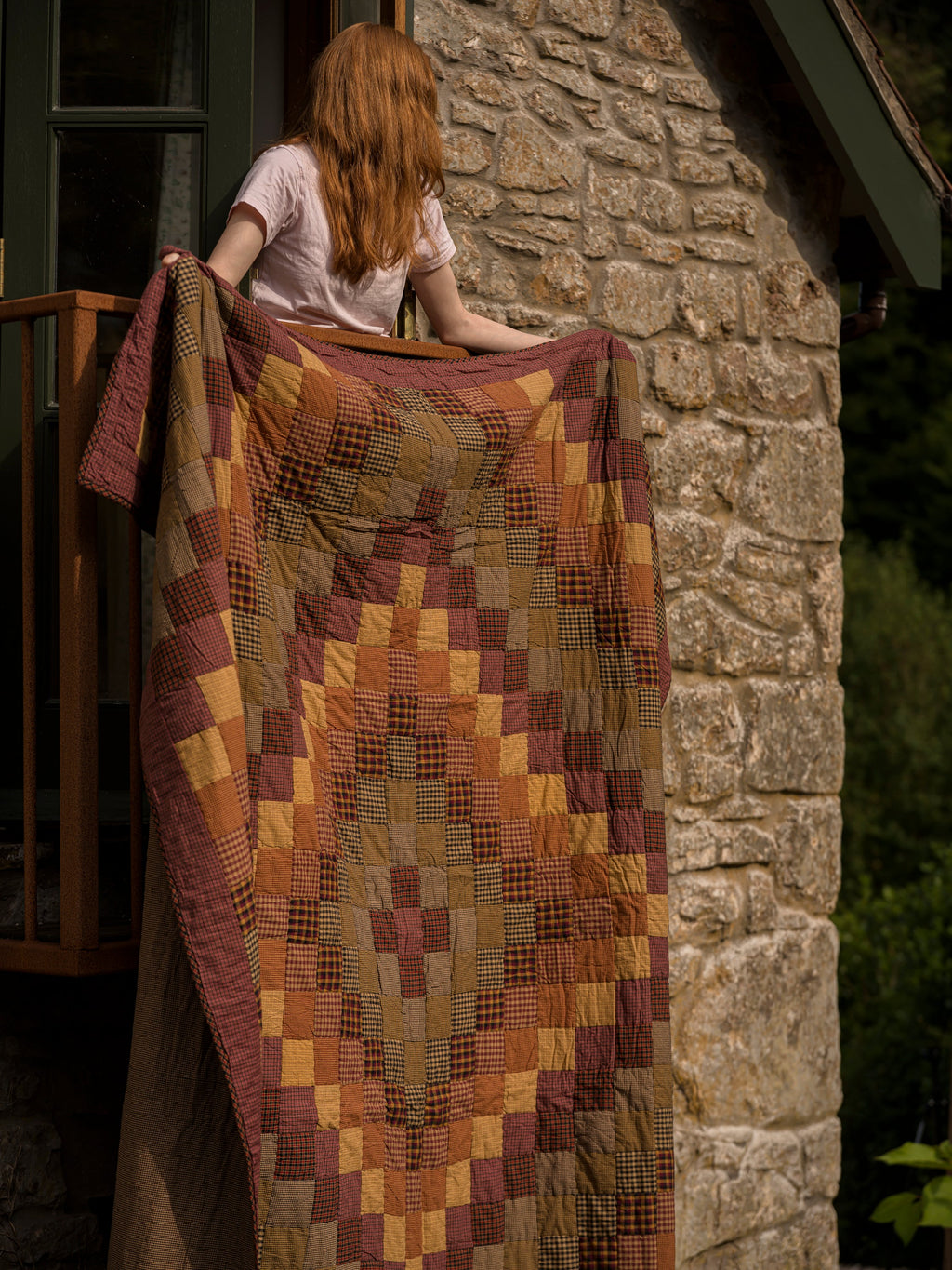 Heritage Patchwork Cotton Quilt - Cherrywood