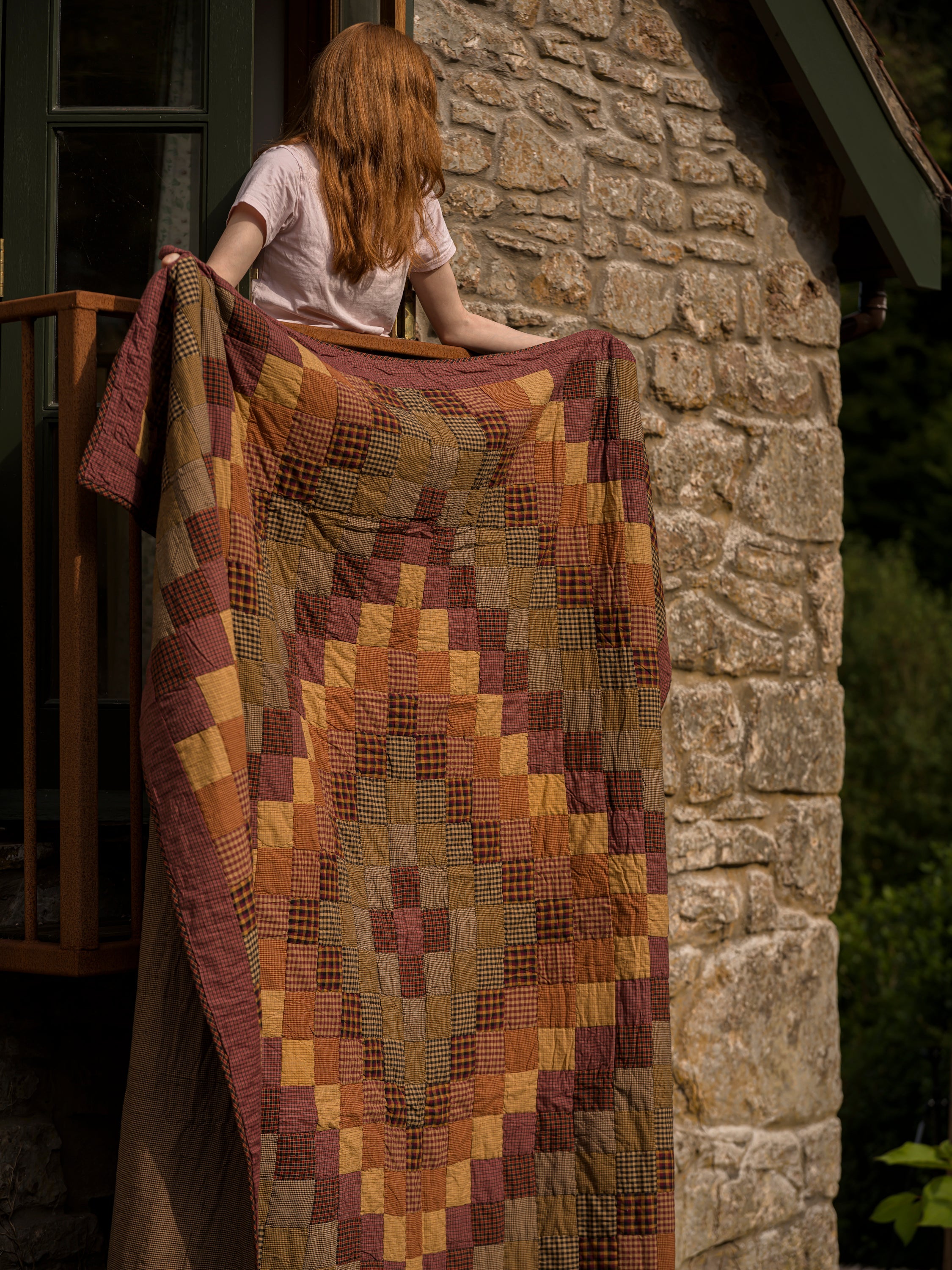 Heritage Patchwork Cotton Quilt - Cherrywood