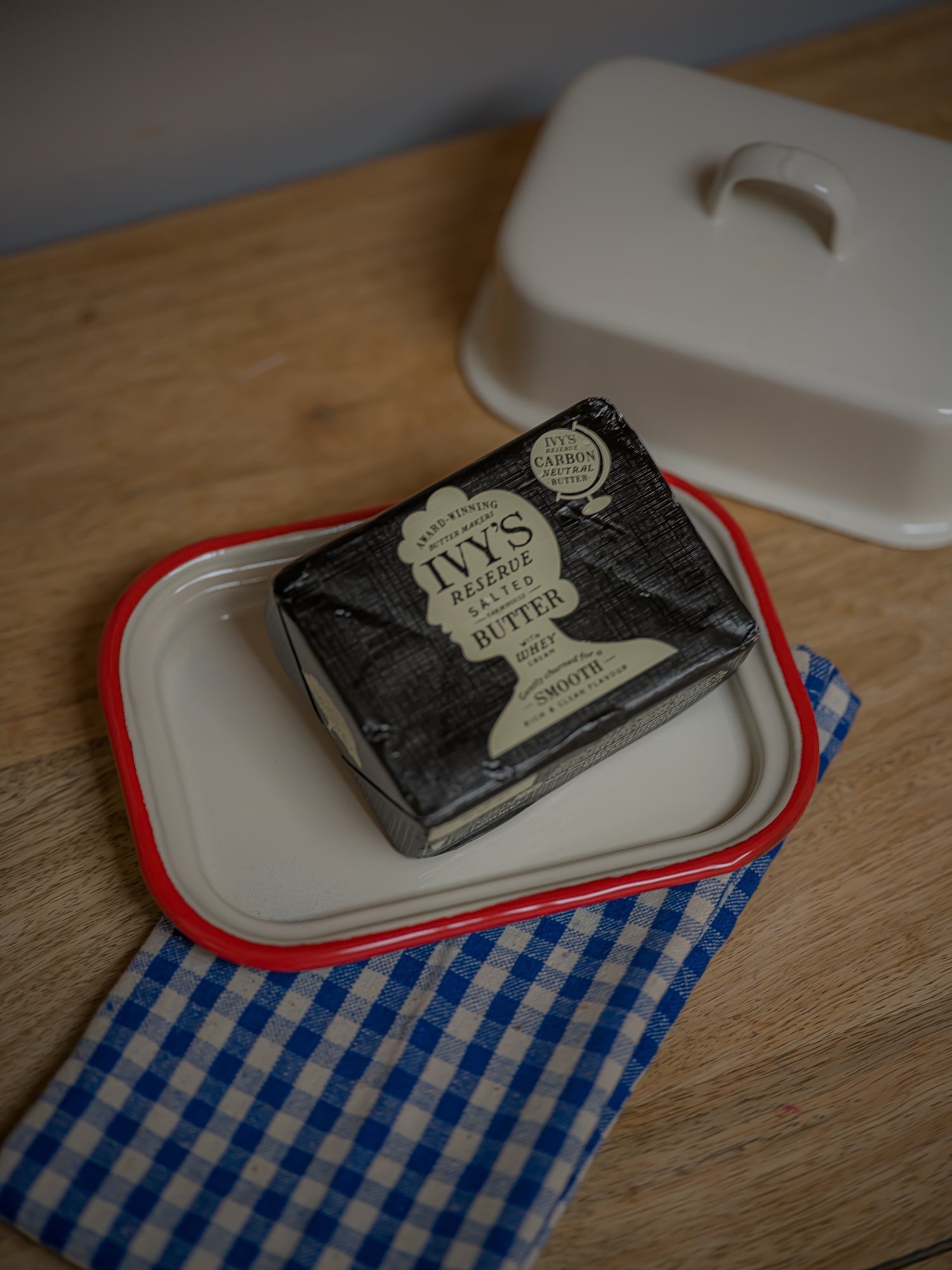 June Enamel Butter Dish - Bordeaux