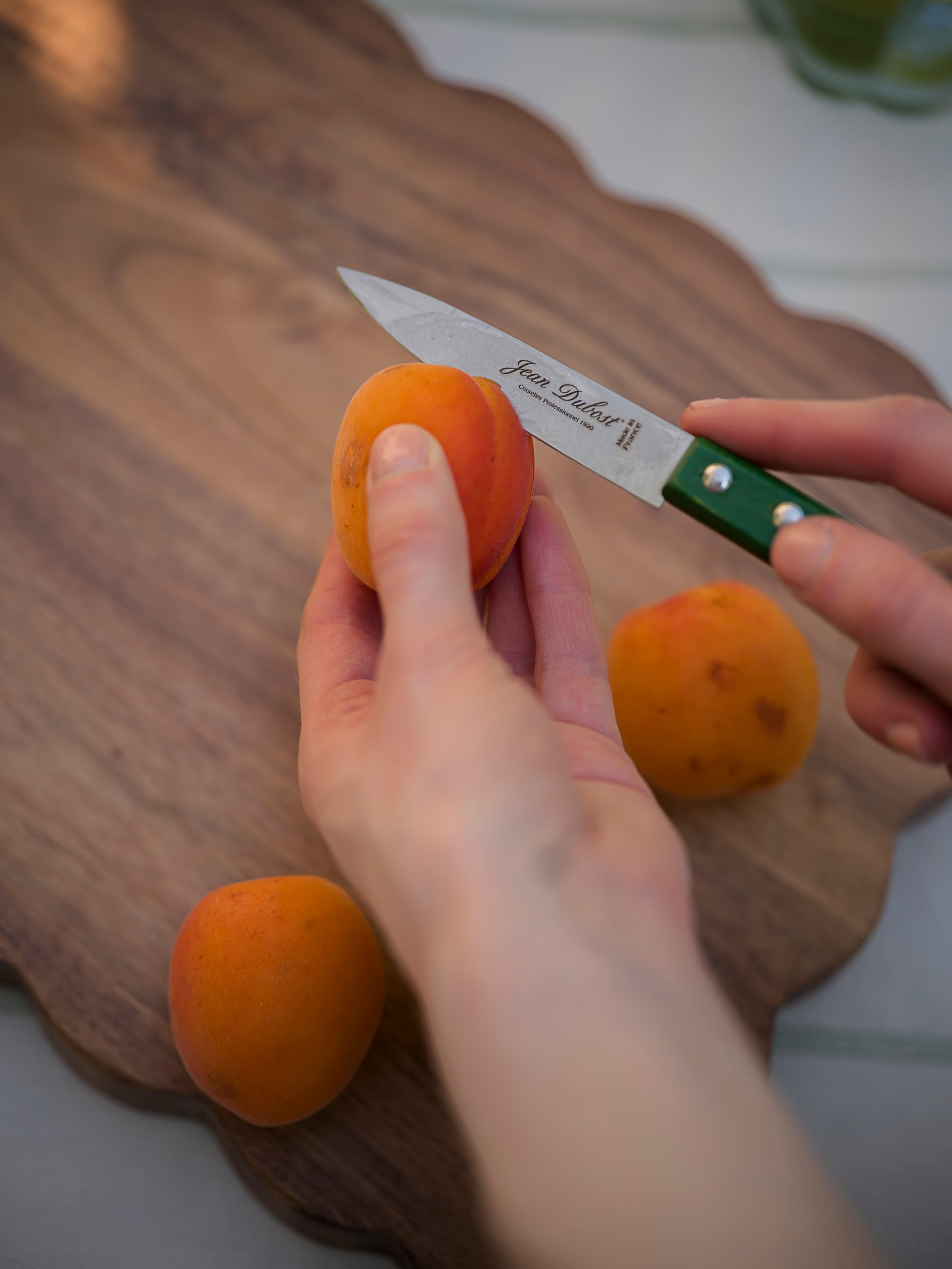 June Paring Knife with Beechwood Handle - Green