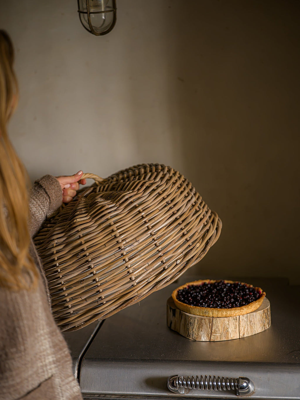 June Rattan Cloche Food Cover