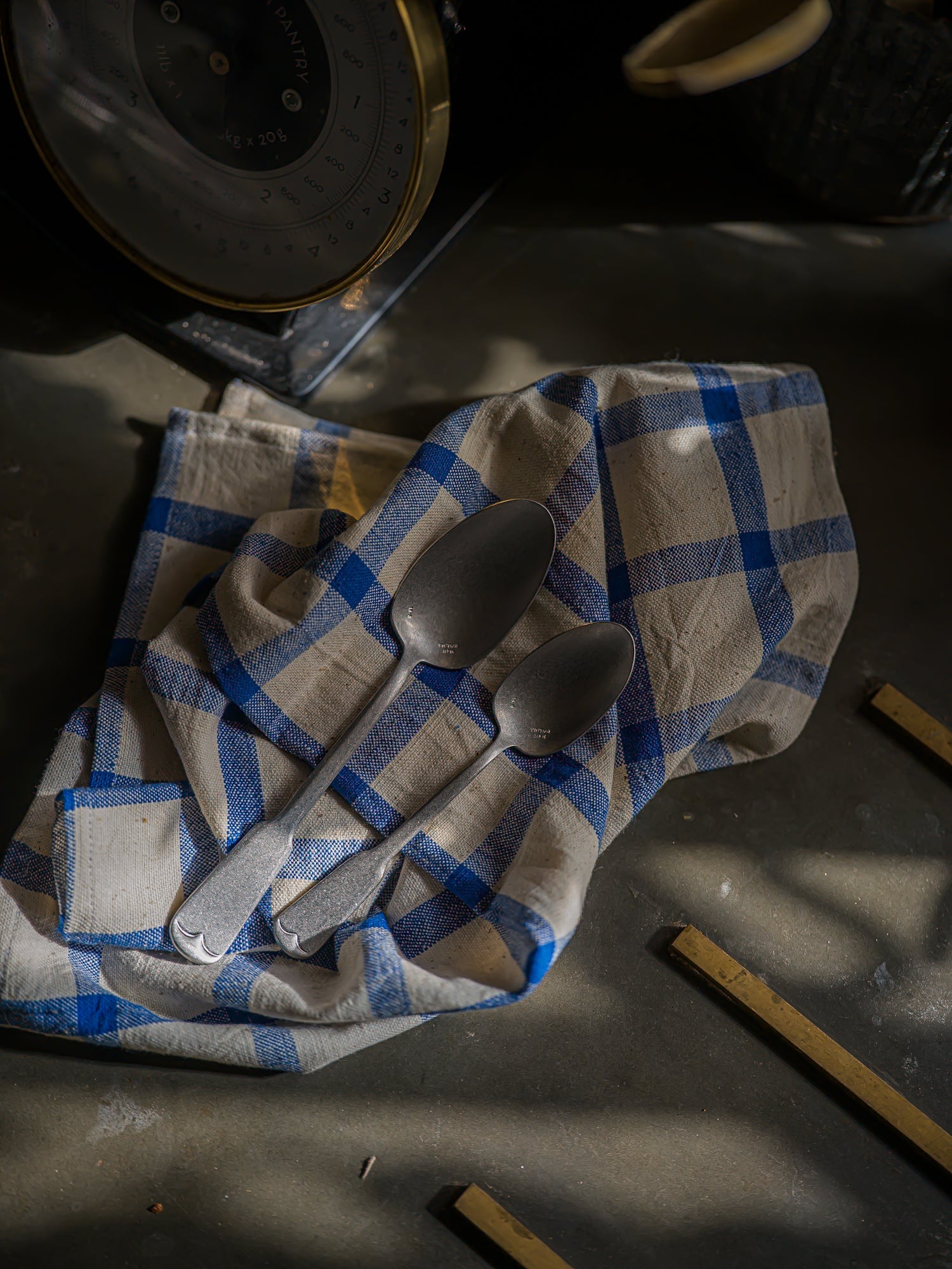 June Organic Cotton Tea Towel - Blue Check