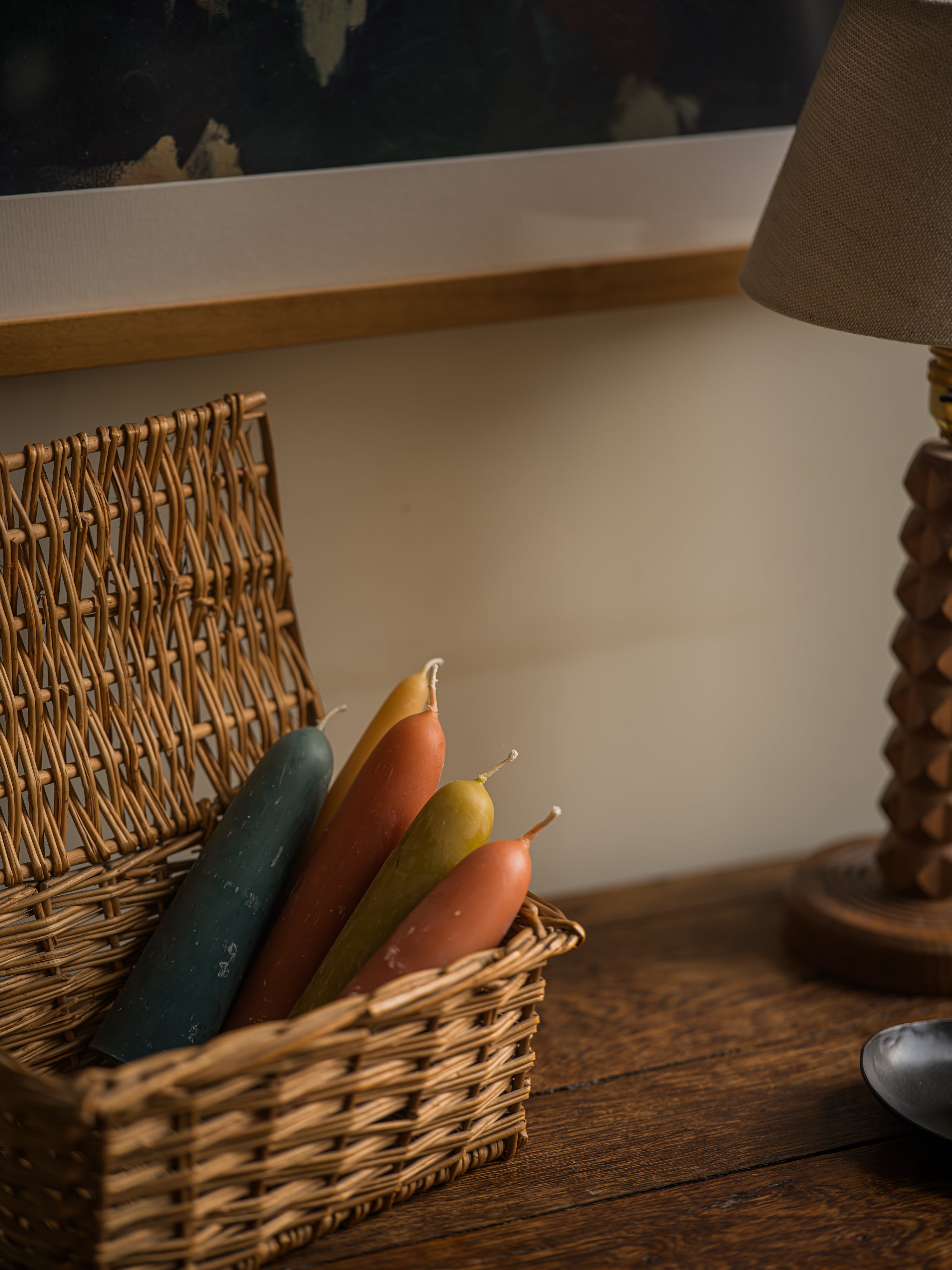 June Wide Beeswax Taper Candles - Short - Terracotta