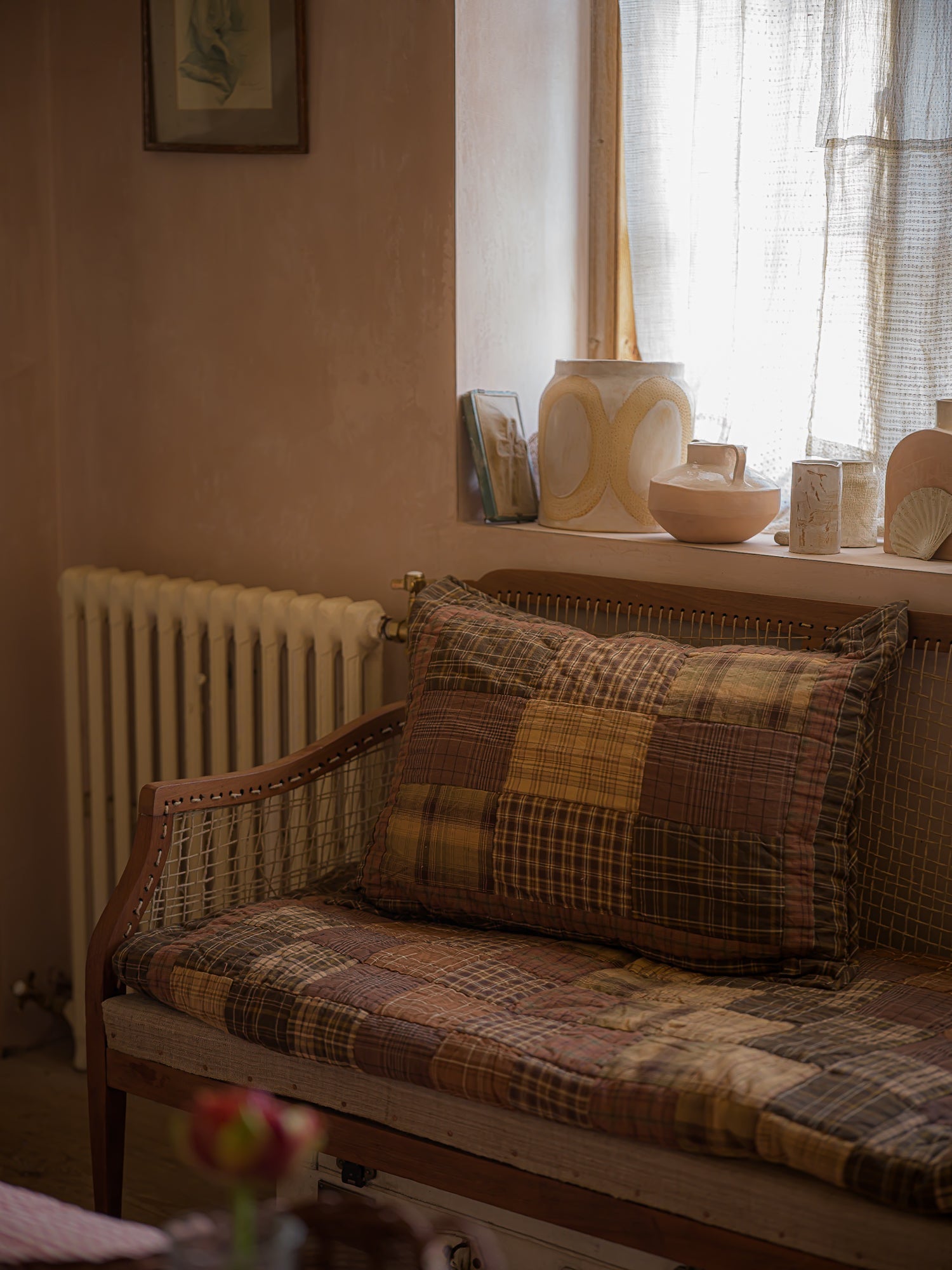 June Heritage Patchwork Cushion Cover - Rosewood