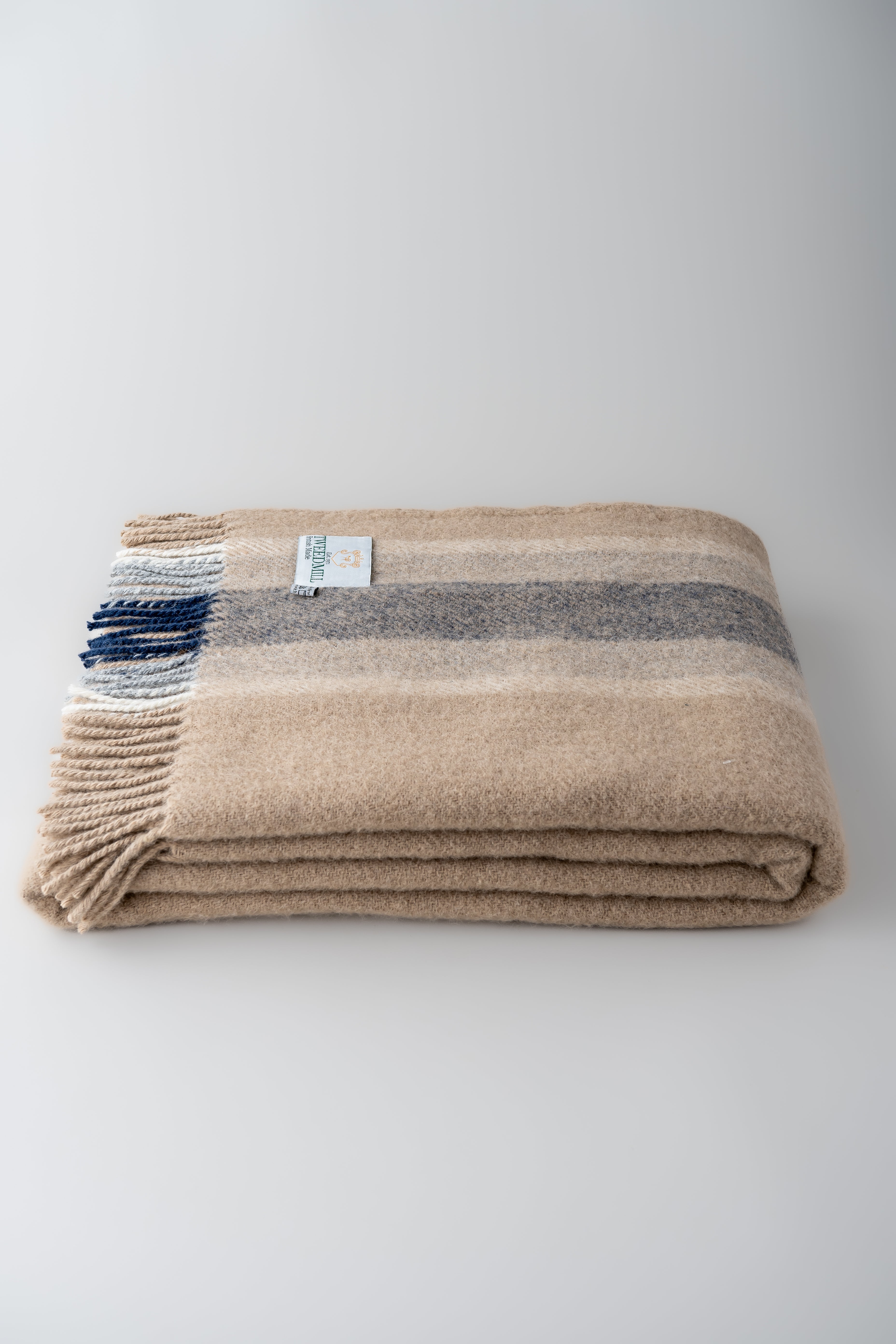 June Wool Blanket - Navy College Stripe