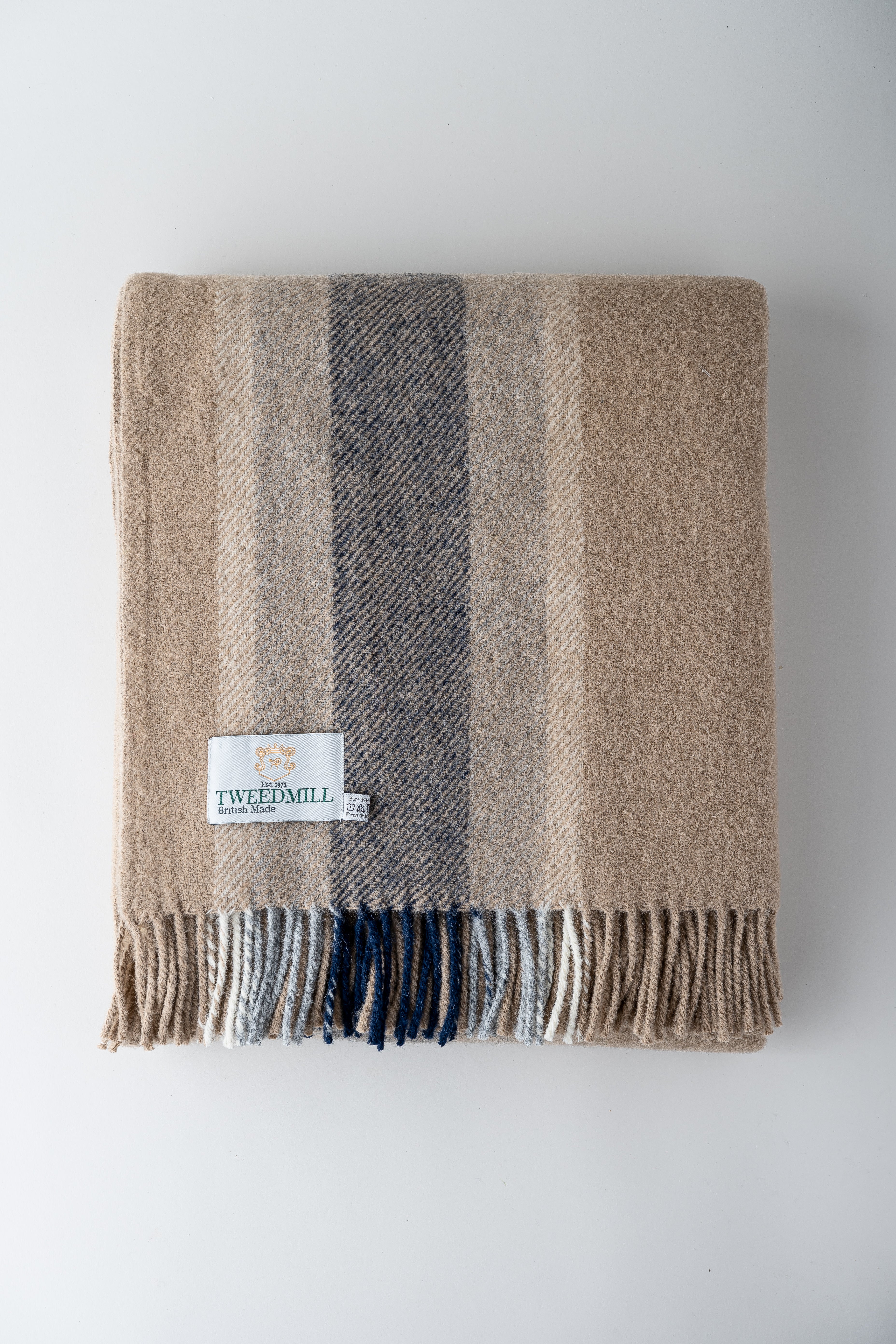 June Wool Blanket - Navy College Stripe
