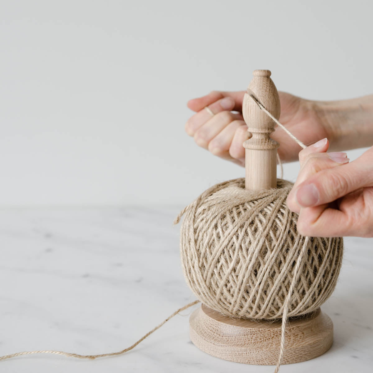 June Large Oak Twine Stand with Cutter