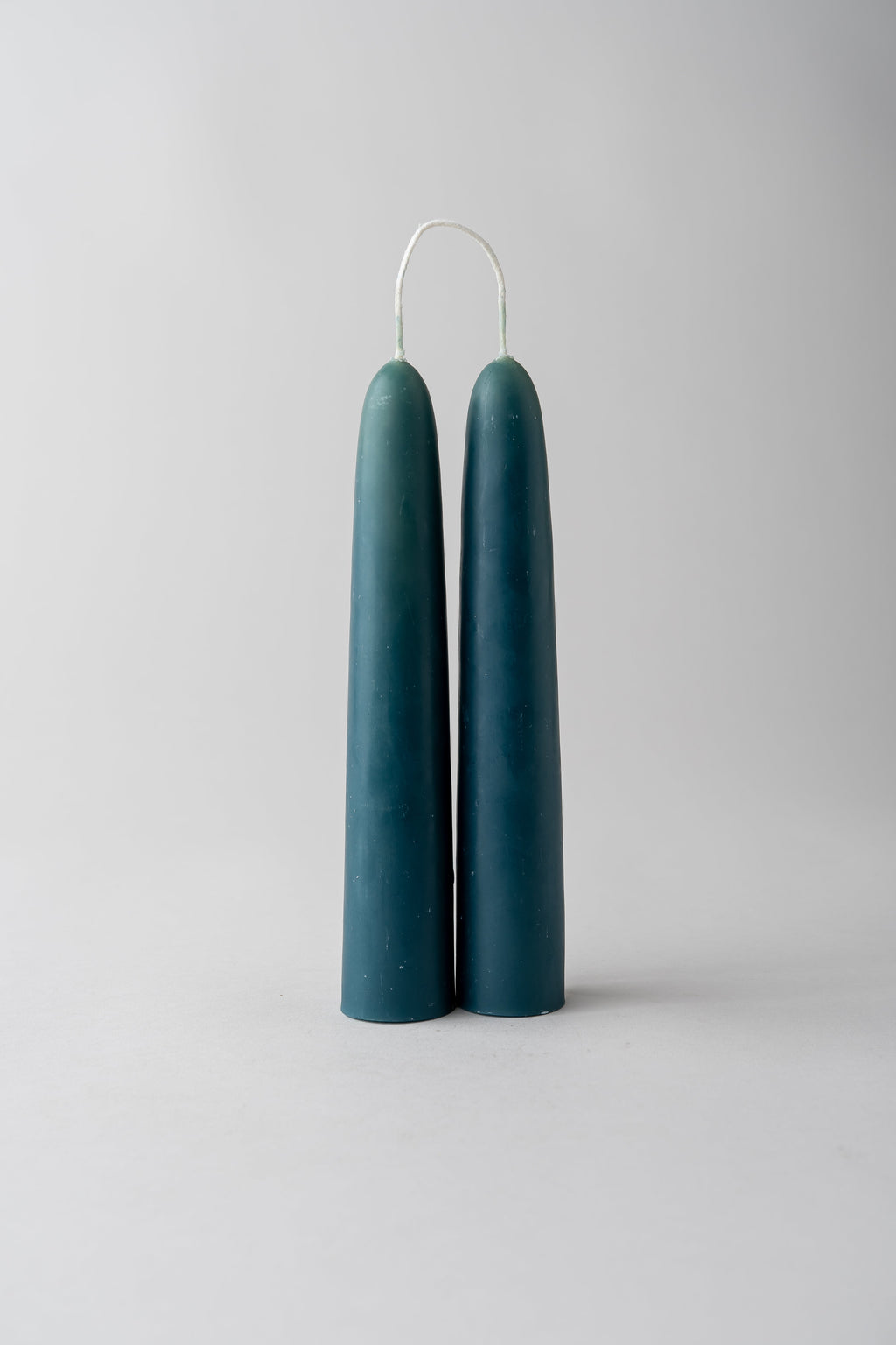 Wide Beeswax Taper Candles - Blue