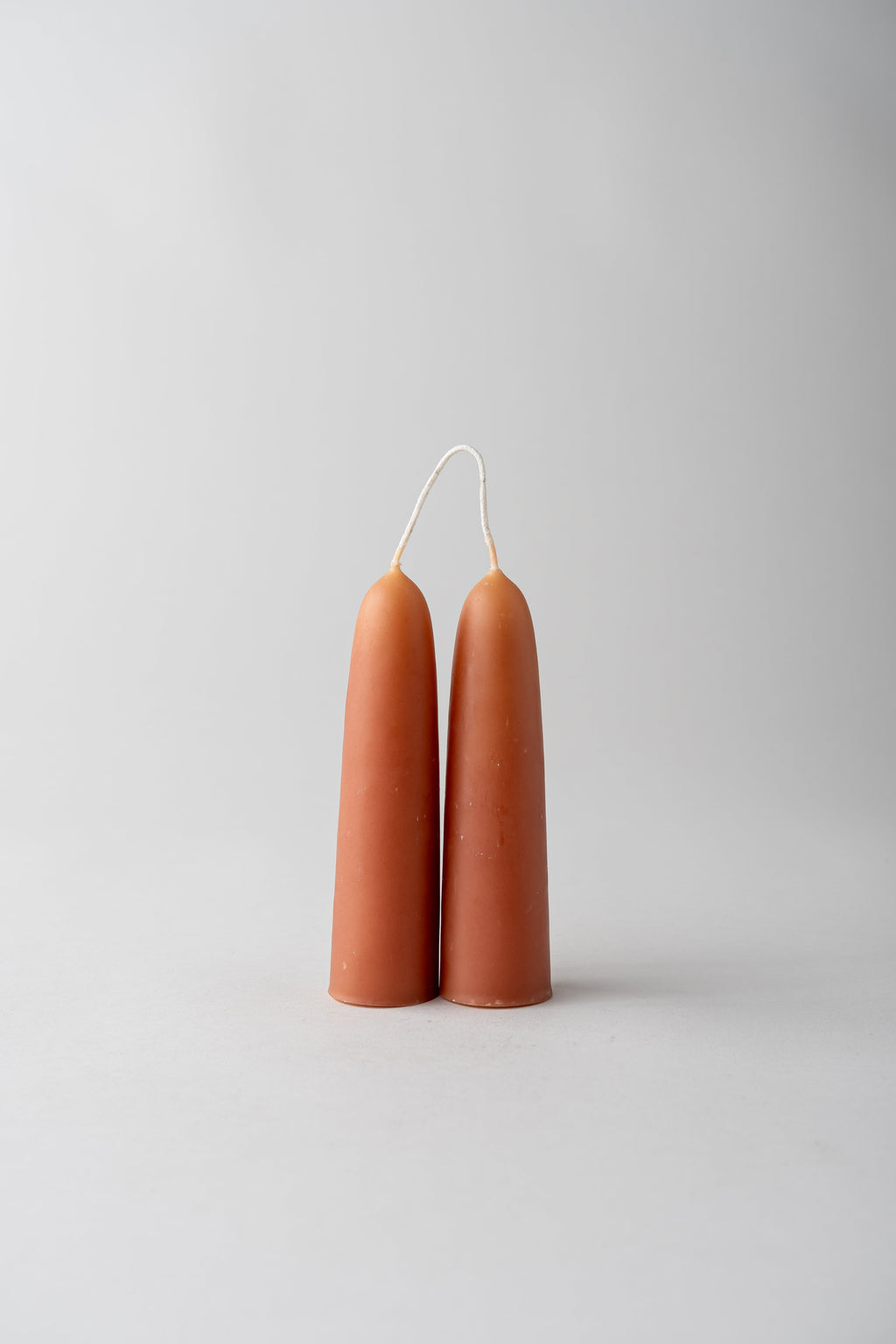 Wide Beeswax Taper Candles - Short - Terracotta