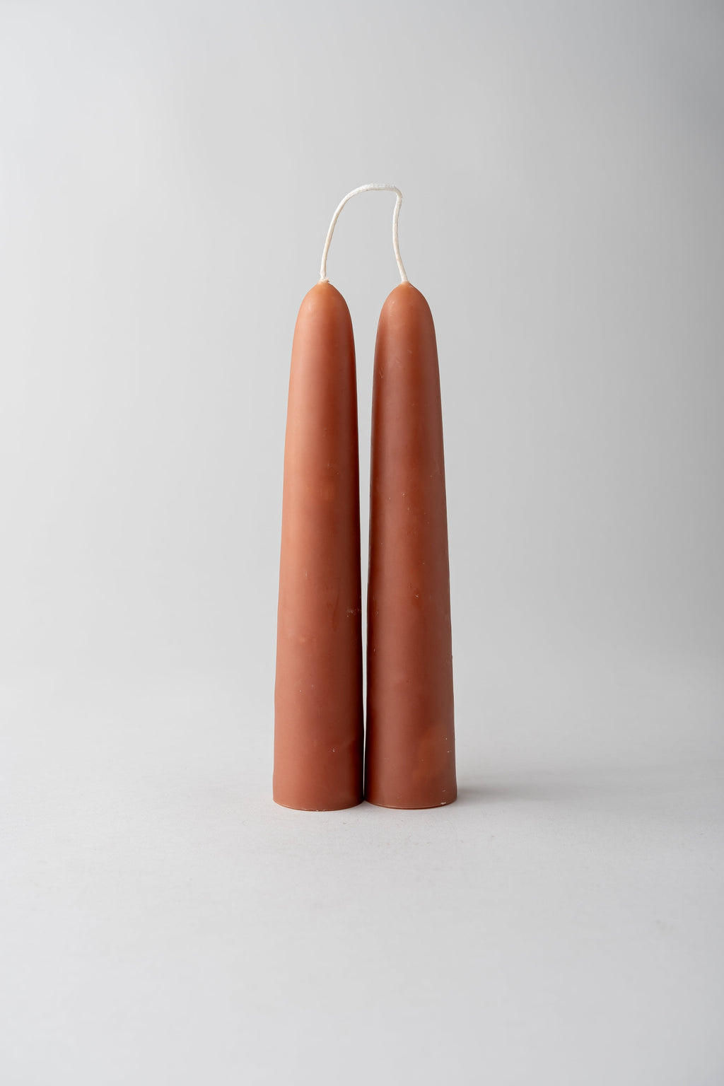 June Wide Beeswax Taper Candles - Terracotta