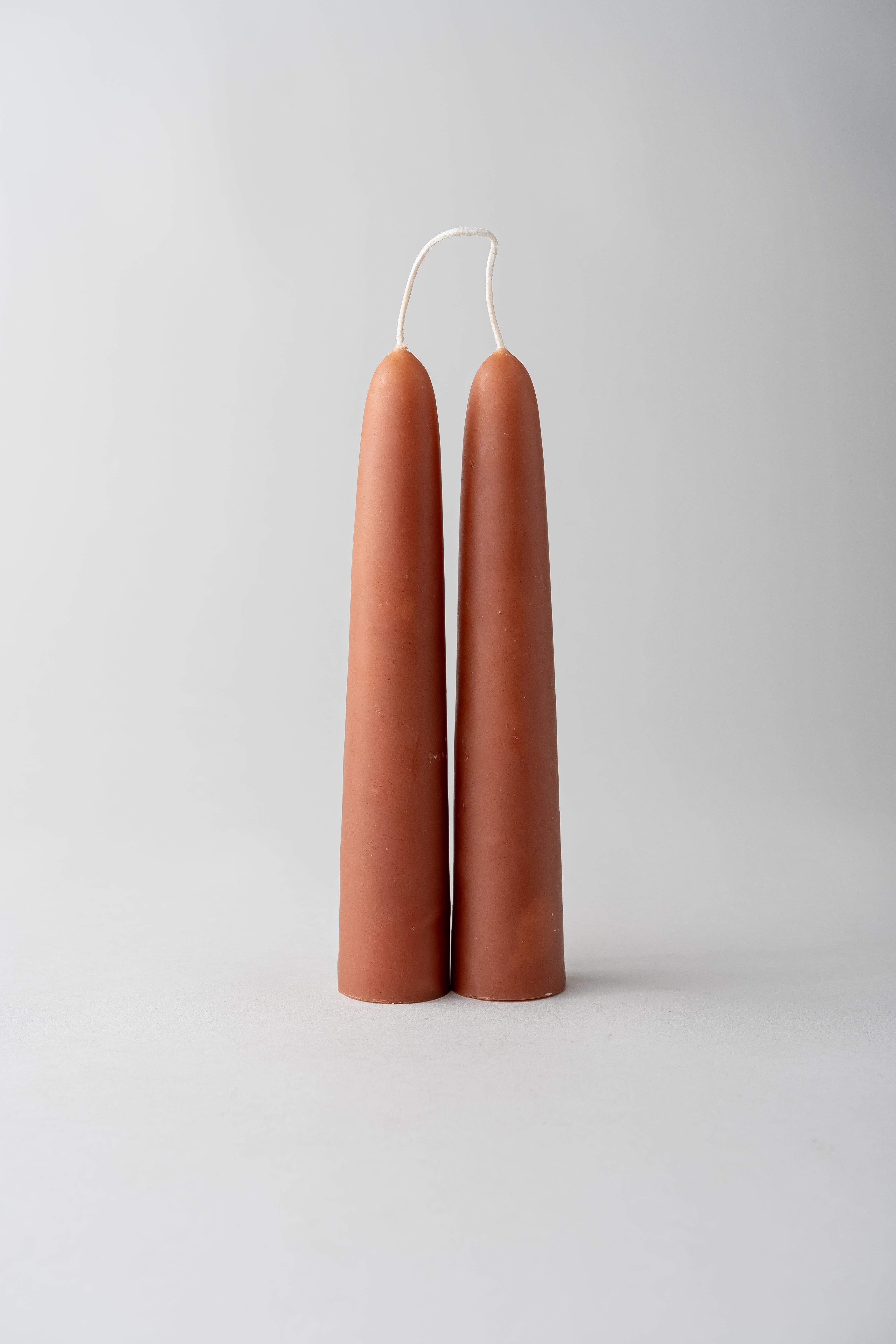 June Wide Beeswax Taper Candles - Terracotta