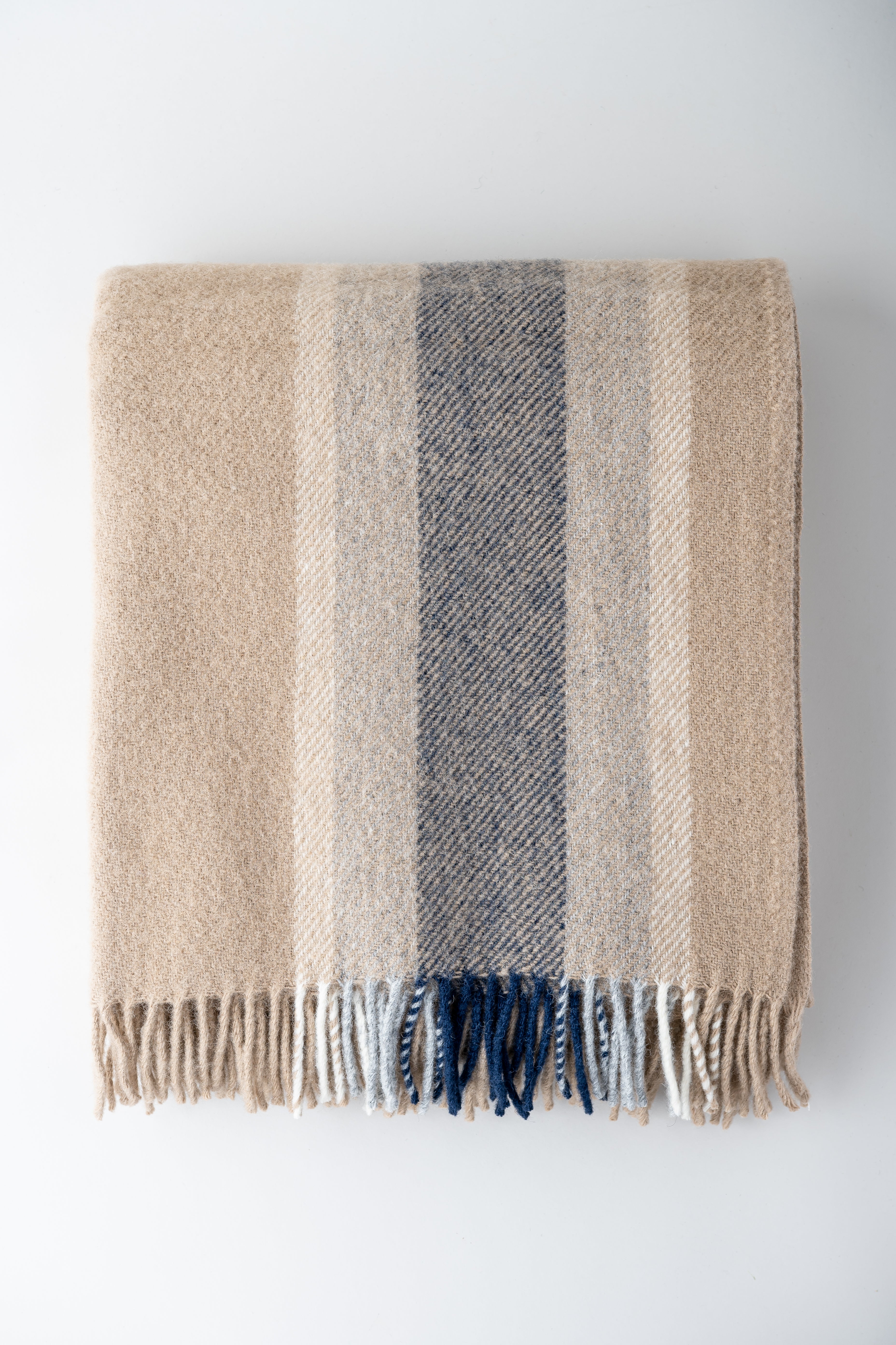 Wool Blanket - Navy College Stripe