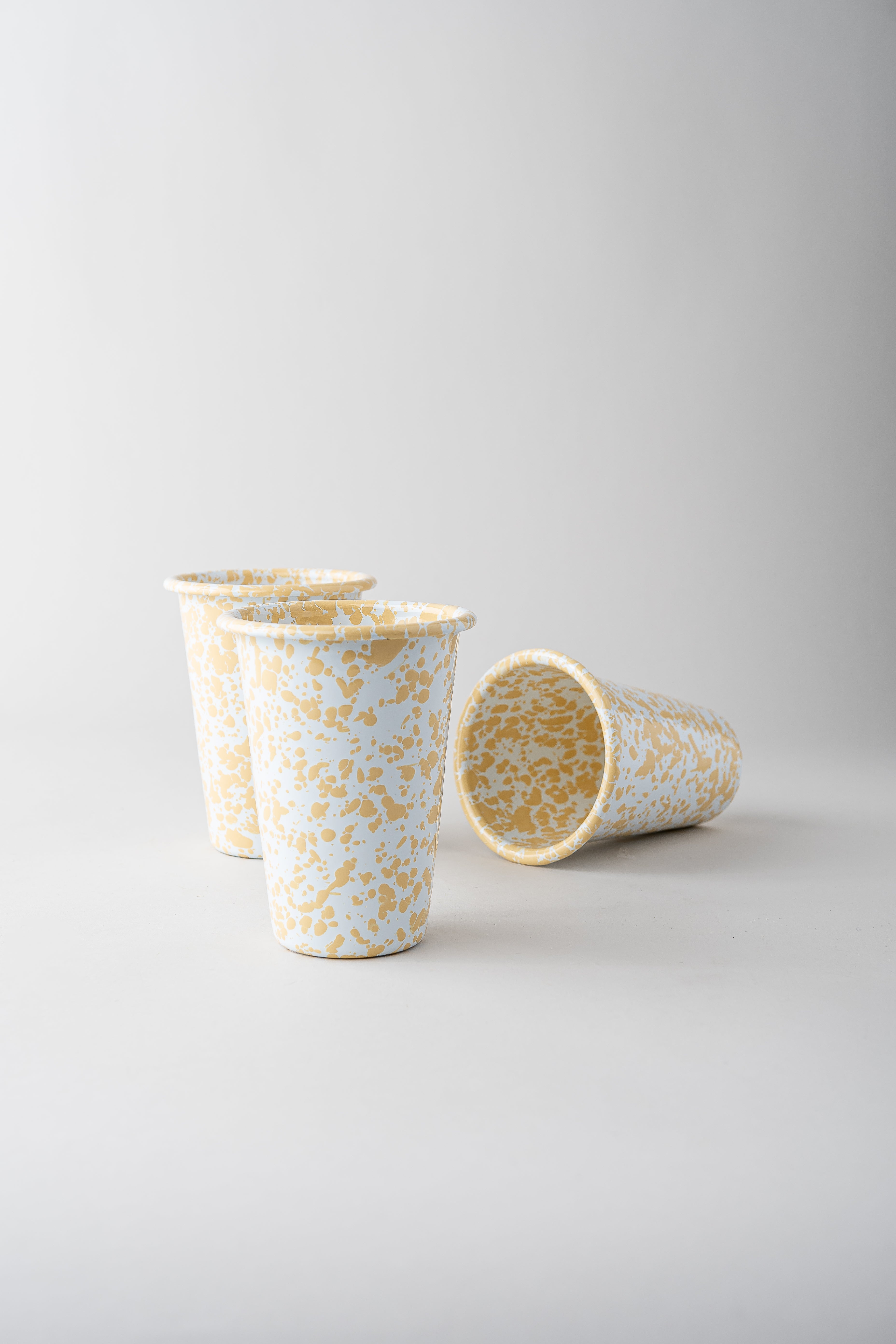 June Enamel Splatterware Tumbler - 14oz - Yellow
